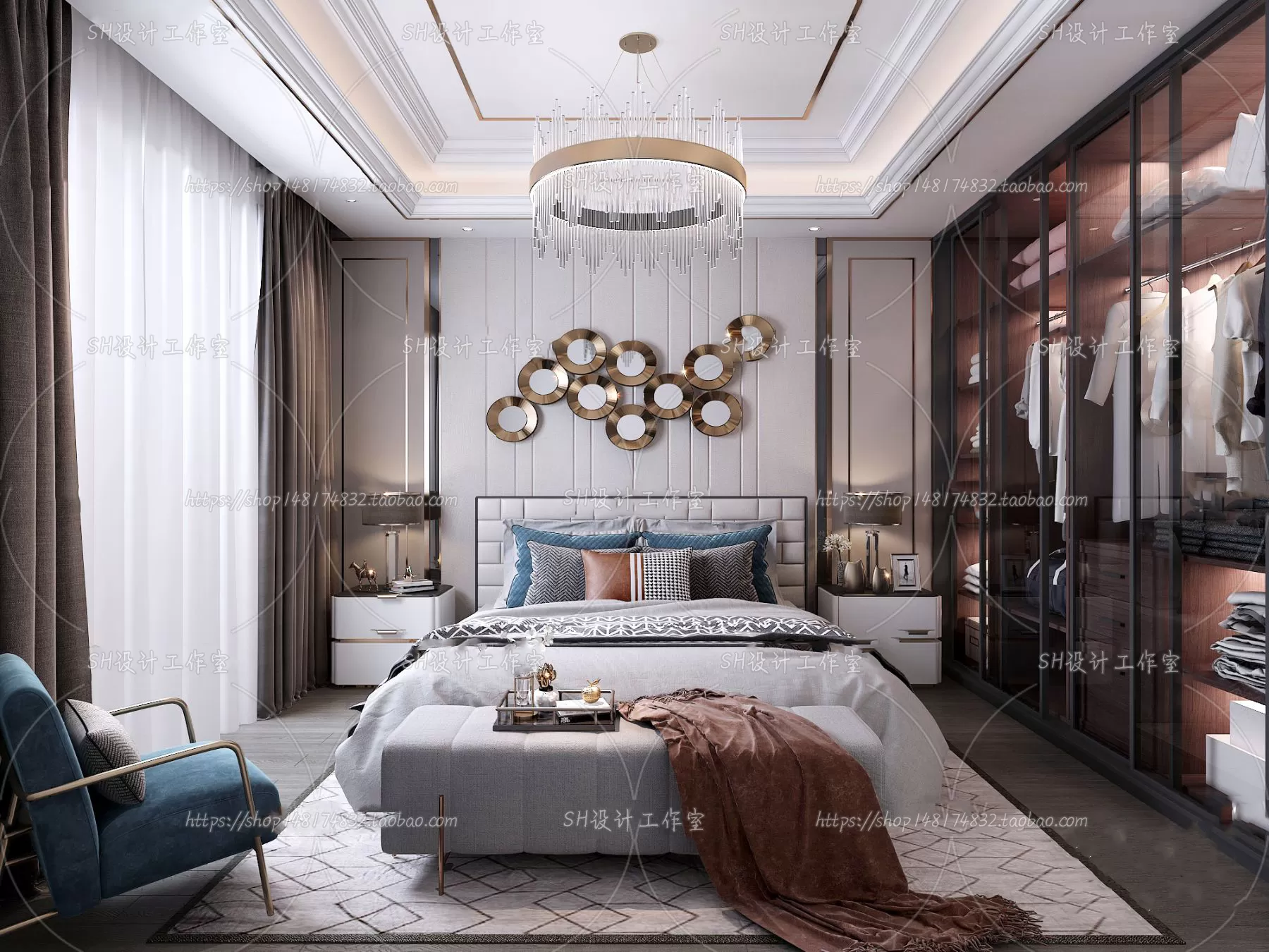 BEDROOM 3D SCENES – VRAY RENDER – 165