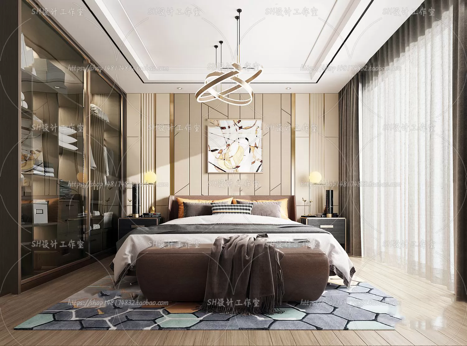 BEDROOM 3D SCENES – VRAY RENDER – 166