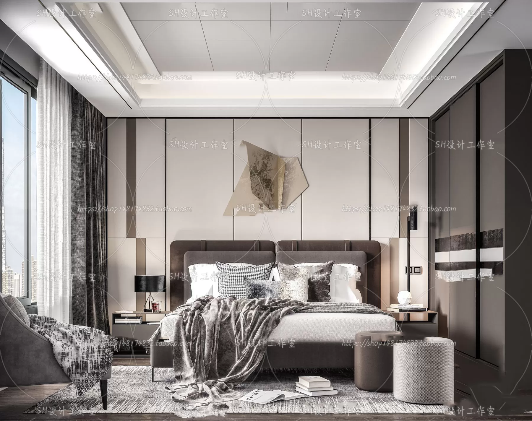 BEDROOM 3D SCENES – VRAY RENDER – 170