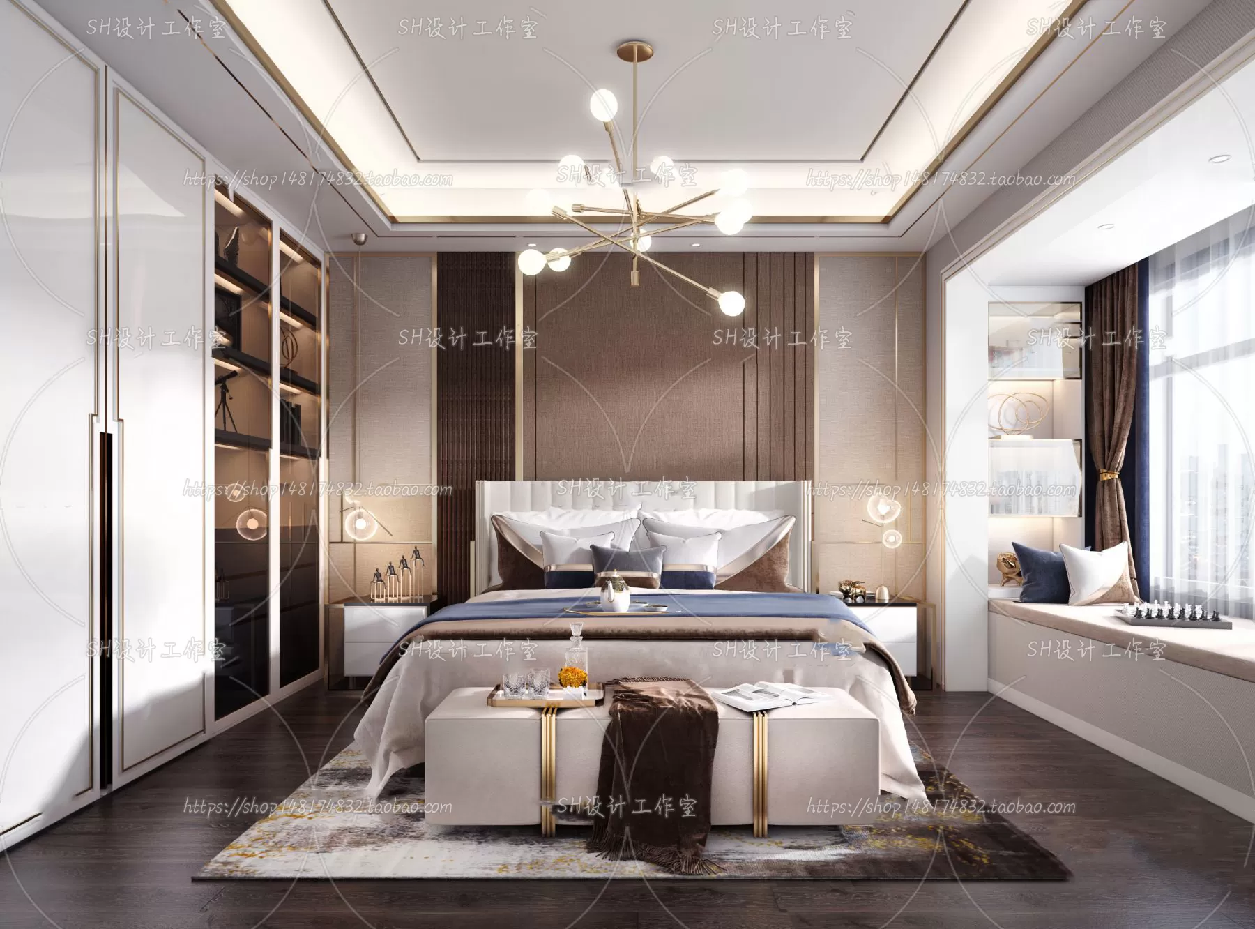 BEDROOM 3D SCENES – VRAY RENDER – 171