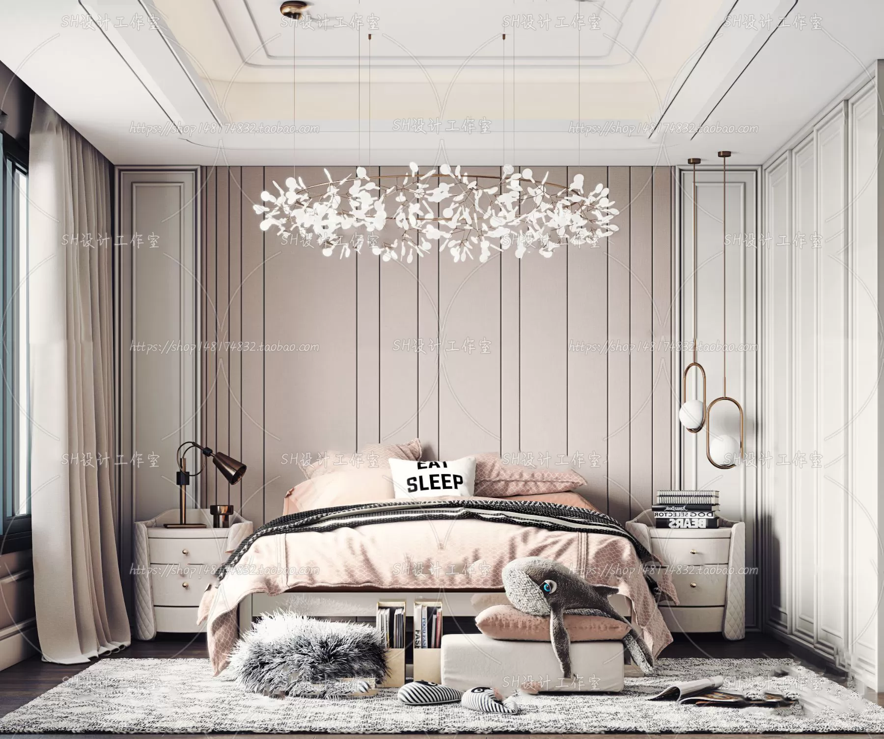 BEDROOM 3D SCENES – VRAY RENDER – 172