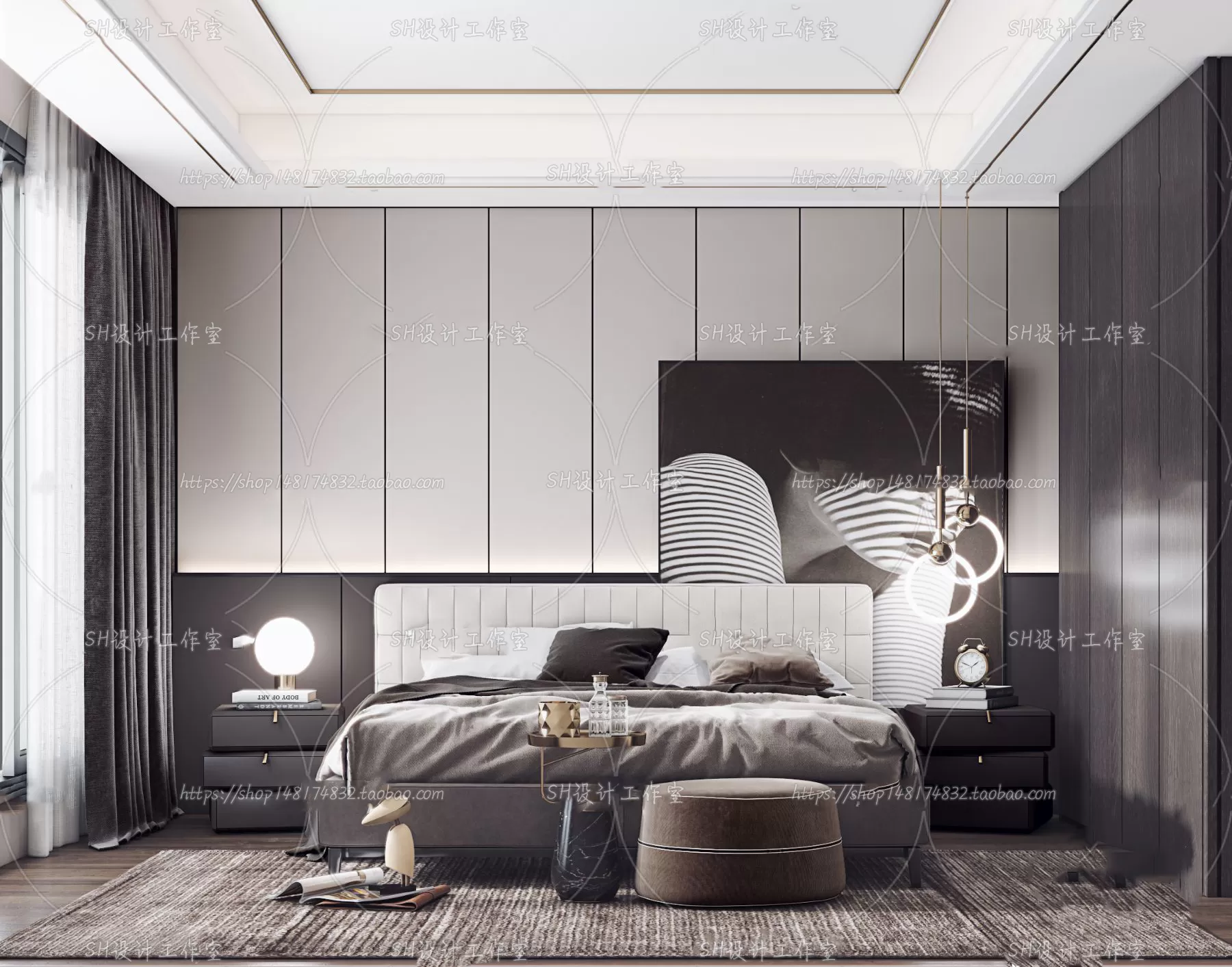 BEDROOM 3D SCENES – VRAY RENDER – 173
