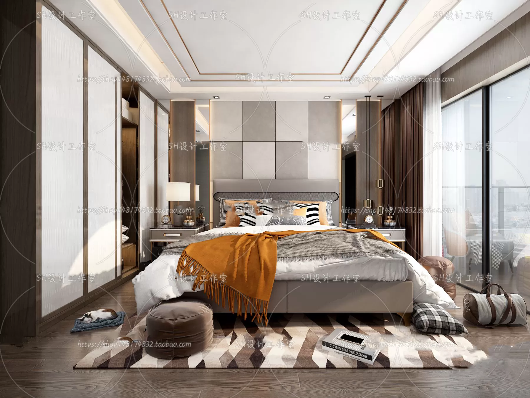 BEDROOM 3D SCENES – VRAY RENDER – 176