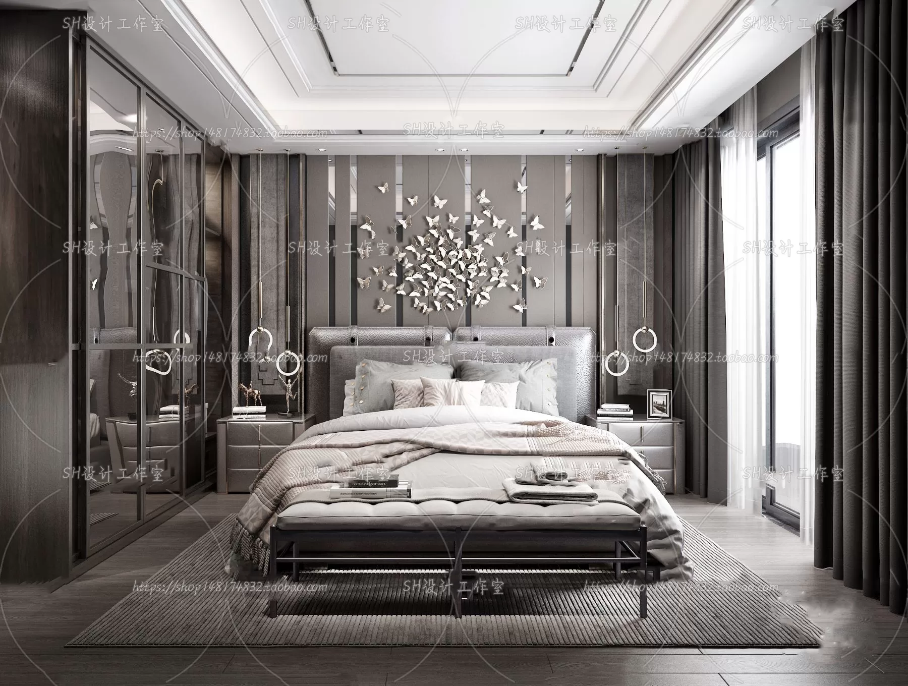 BEDROOM 3D SCENES – VRAY RENDER – 177