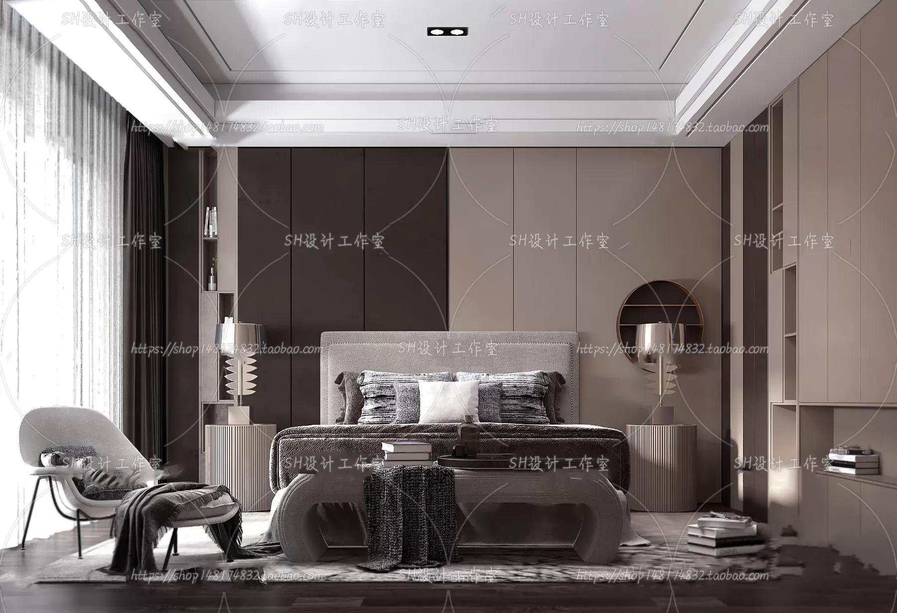 BEDROOM 3D SCENES – VRAY RENDER – 181