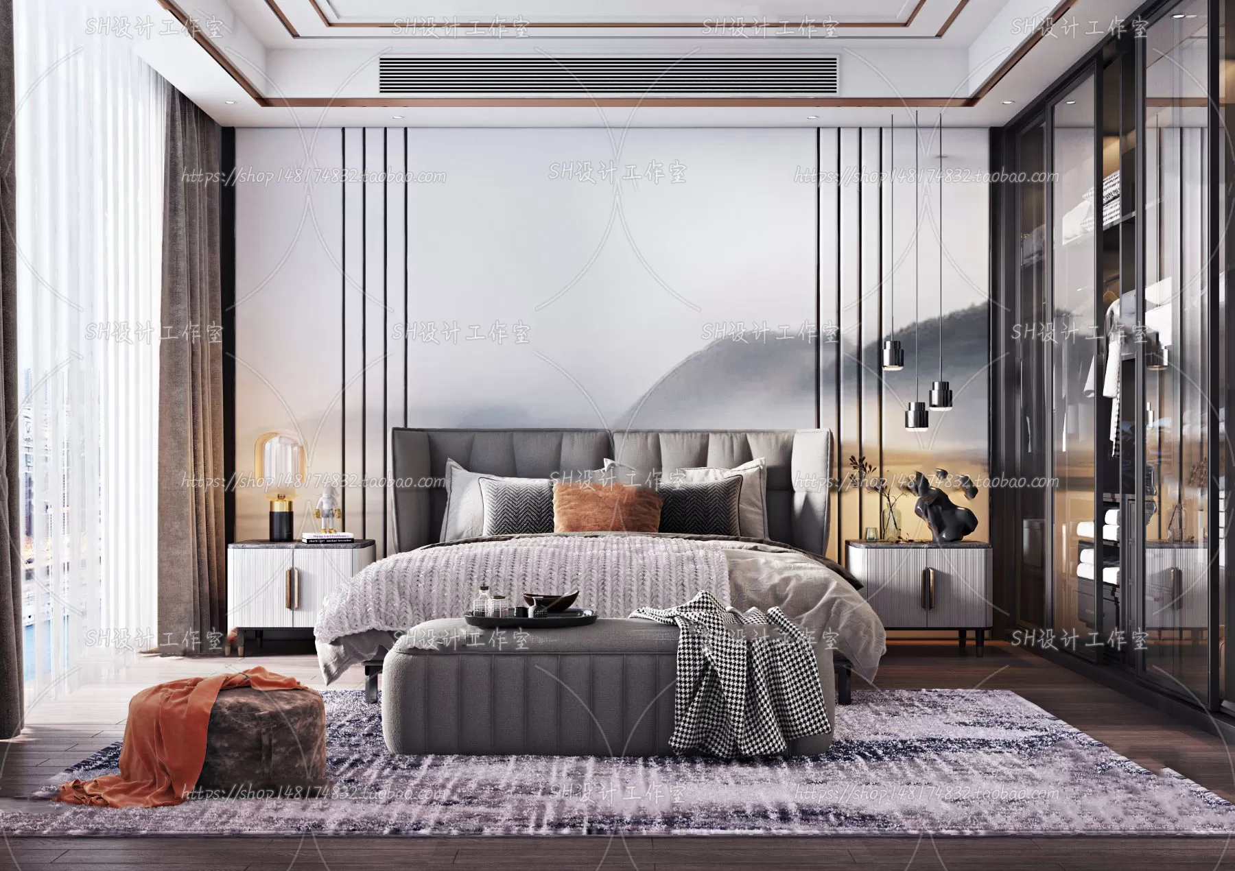 BEDROOM 3D SCENES – VRAY RENDER – 183