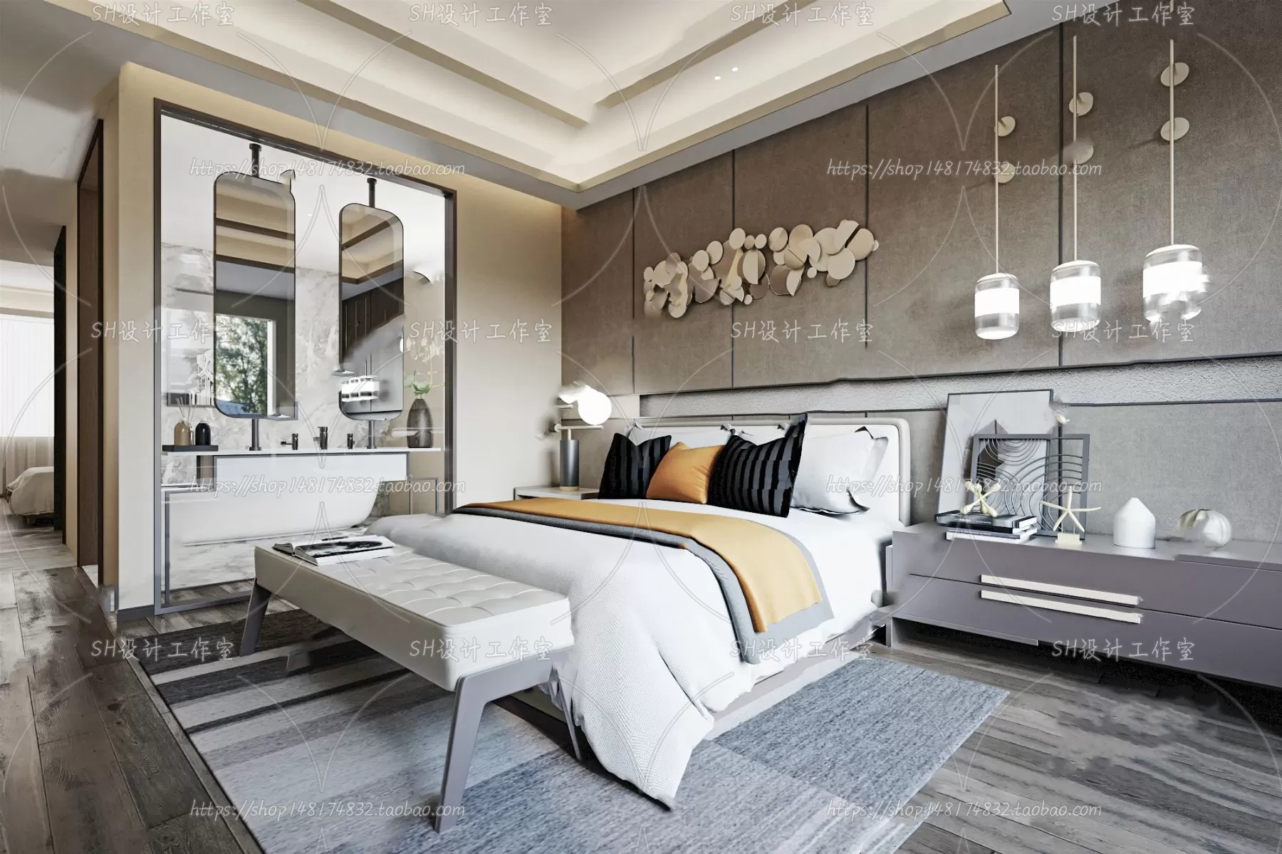 BEDROOM 3D SCENES – VRAY RENDER – 184