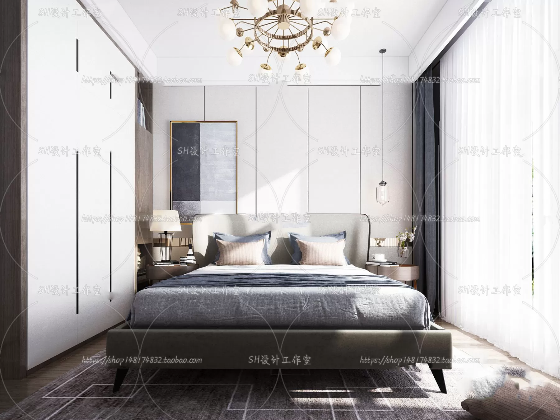 BEDROOM 3D SCENES – VRAY RENDER – 186
