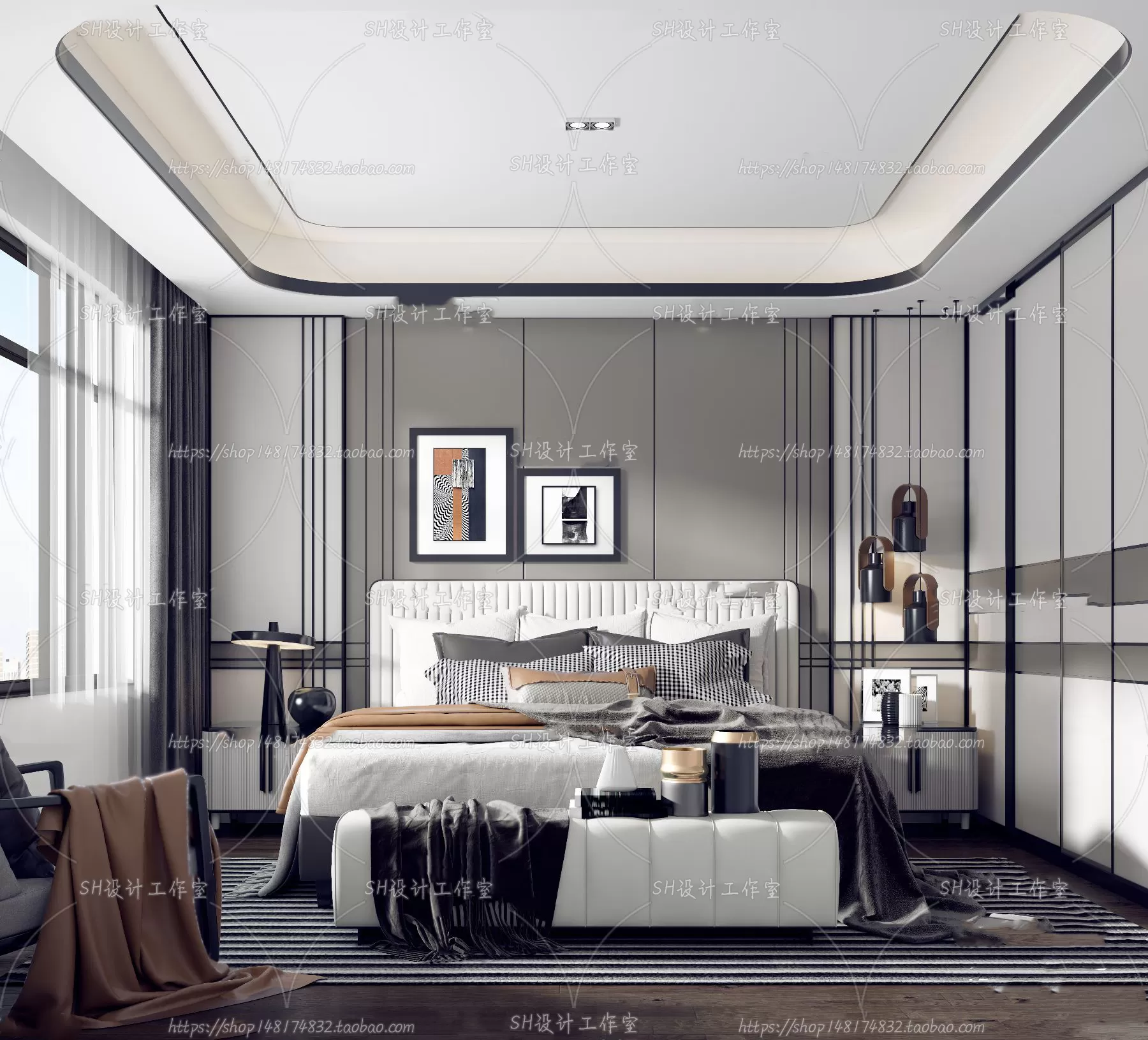 BEDROOM 3D SCENES – VRAY RENDER – 188