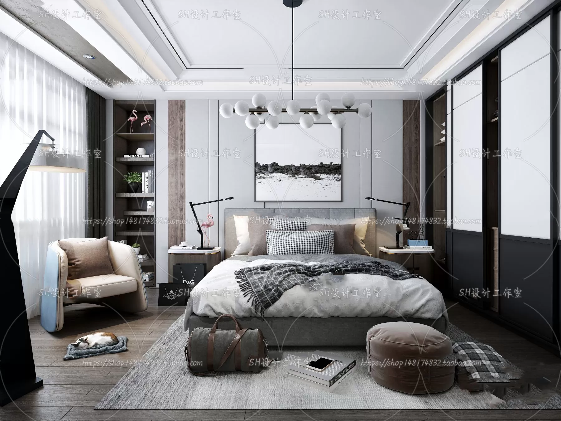 BEDROOM 3D SCENES – VRAY RENDER – 190