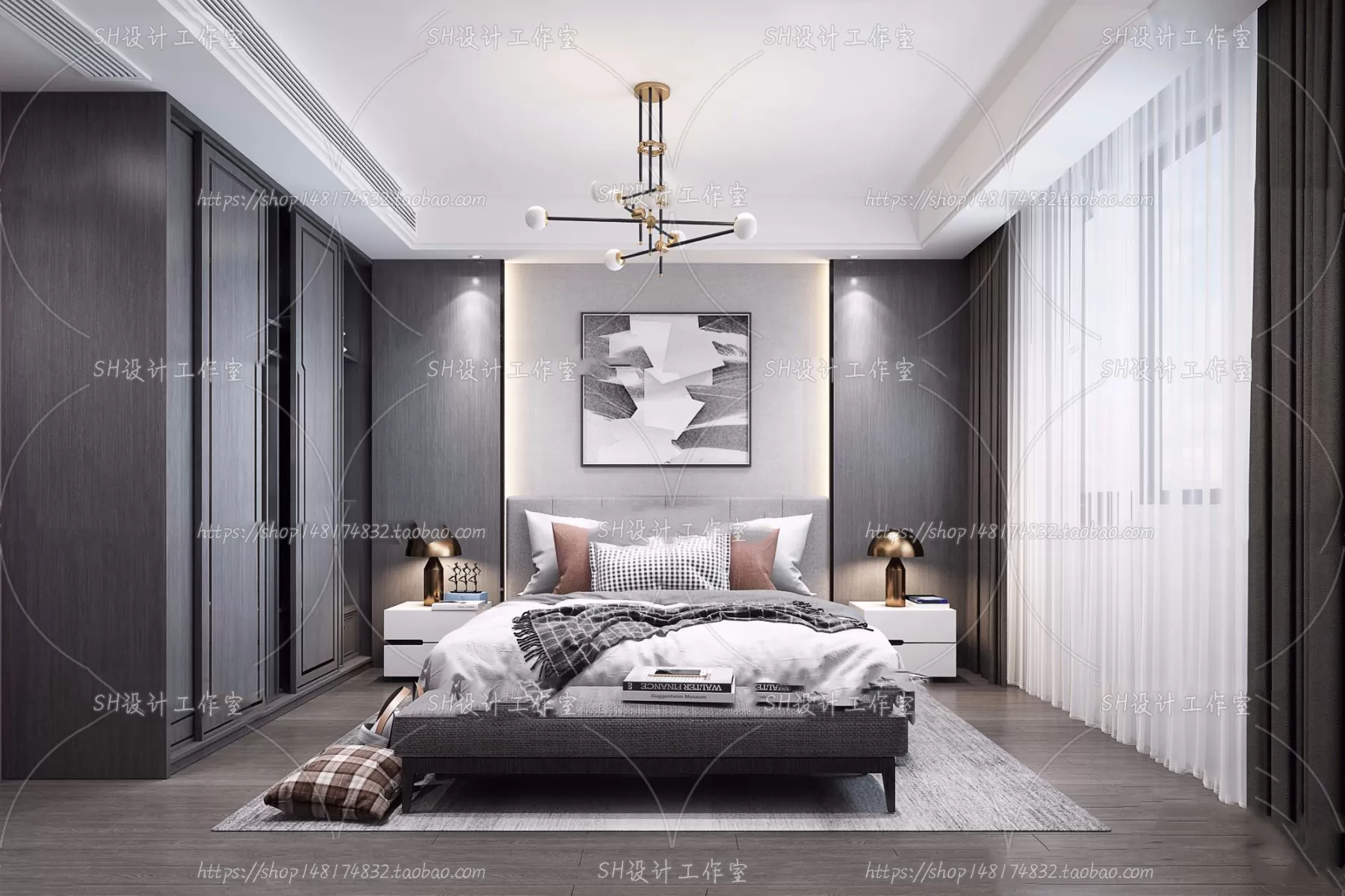 BEDROOM 3D SCENES – VRAY RENDER – 191