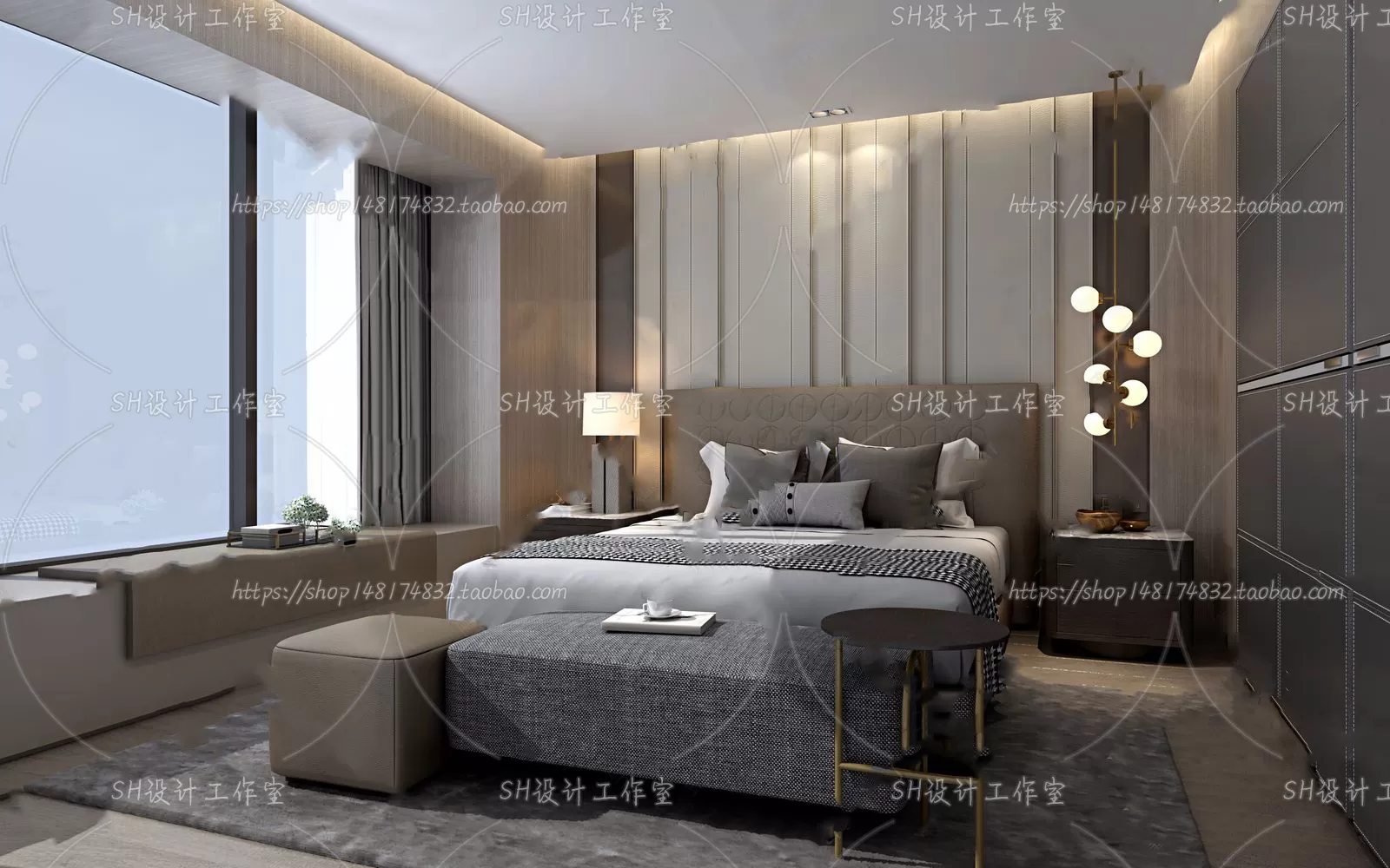 BEDROOM 3D SCENES – VRAY RENDER – 192