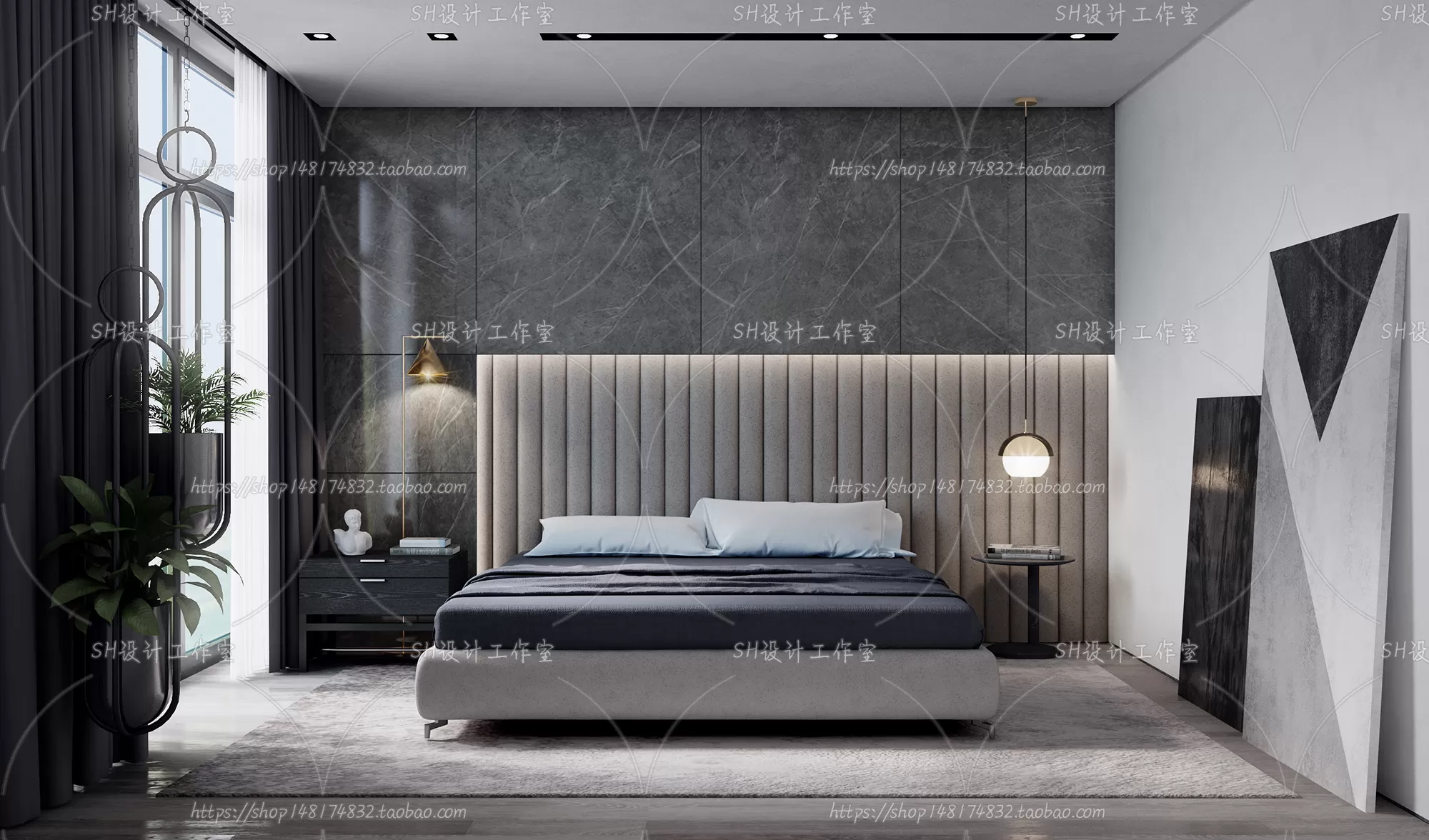 BEDROOM 3D SCENES – VRAY RENDER – 194