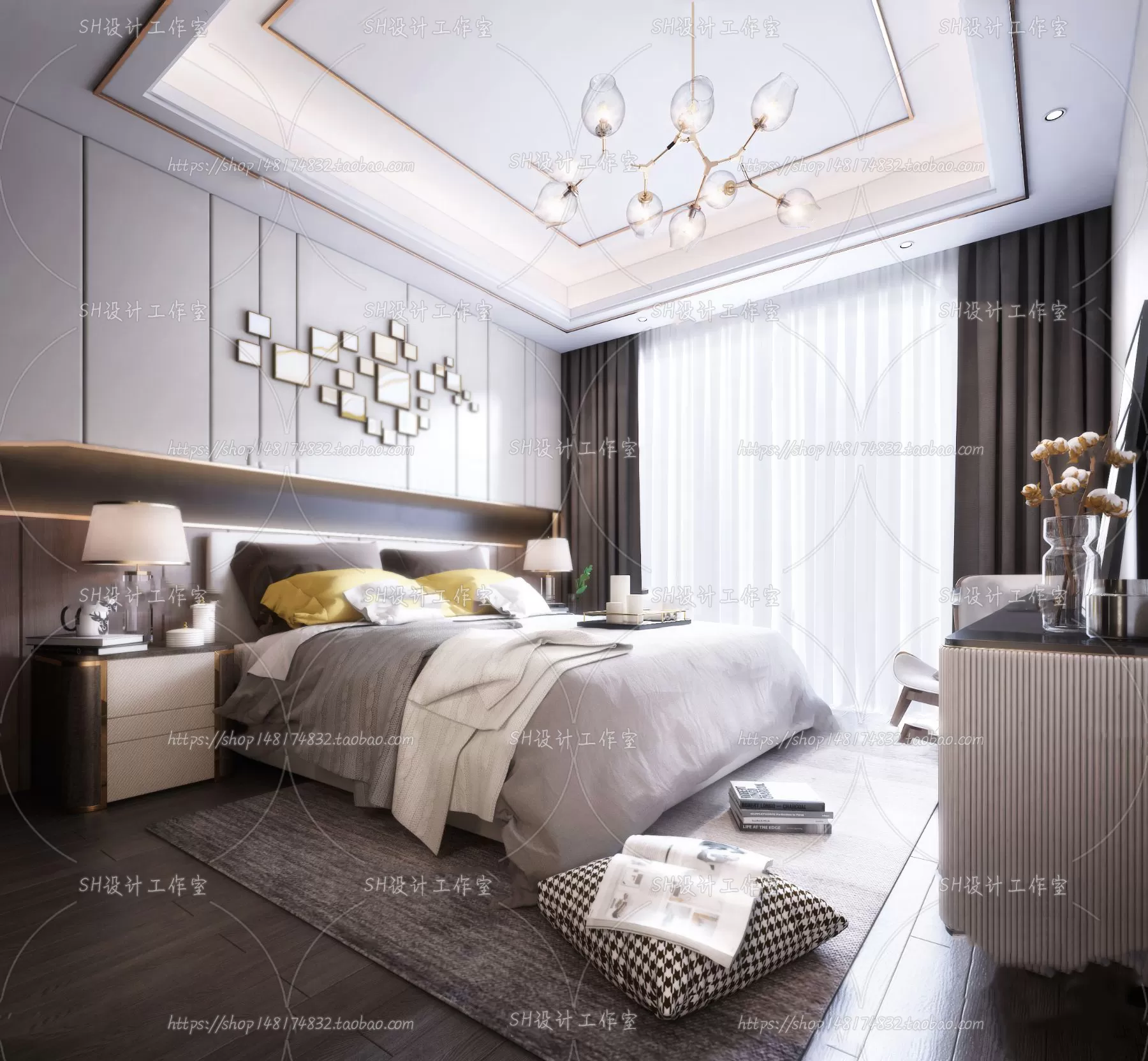 BEDROOM 3D SCENES – VRAY RENDER – 197