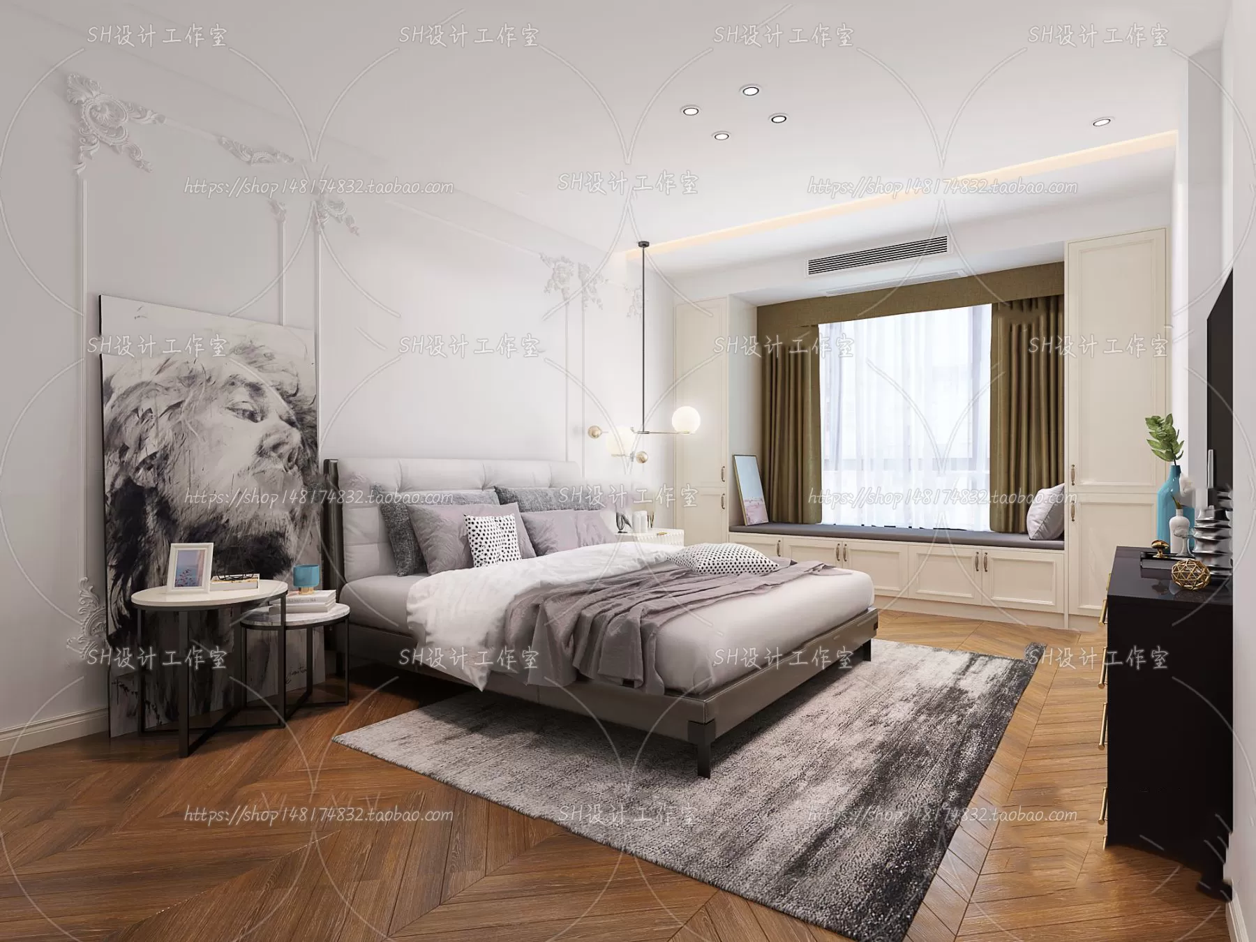 BEDROOM 3D SCENES – VRAY RENDER – 201