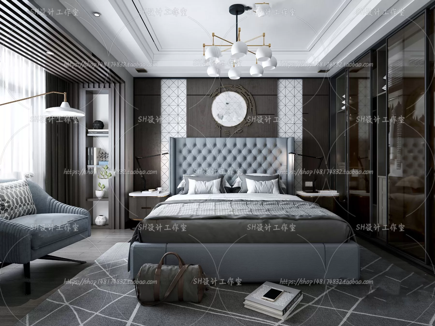 BEDROOM 3D SCENES – VRAY RENDER – 204