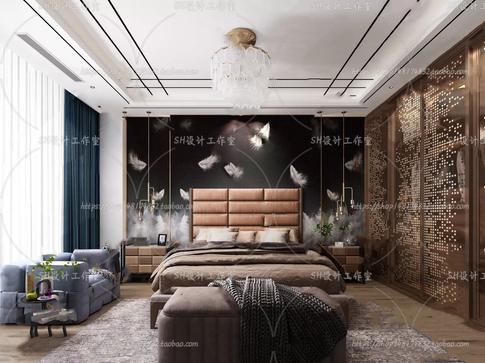 BEDROOM 3D SCENES – VRAY RENDER – 205
