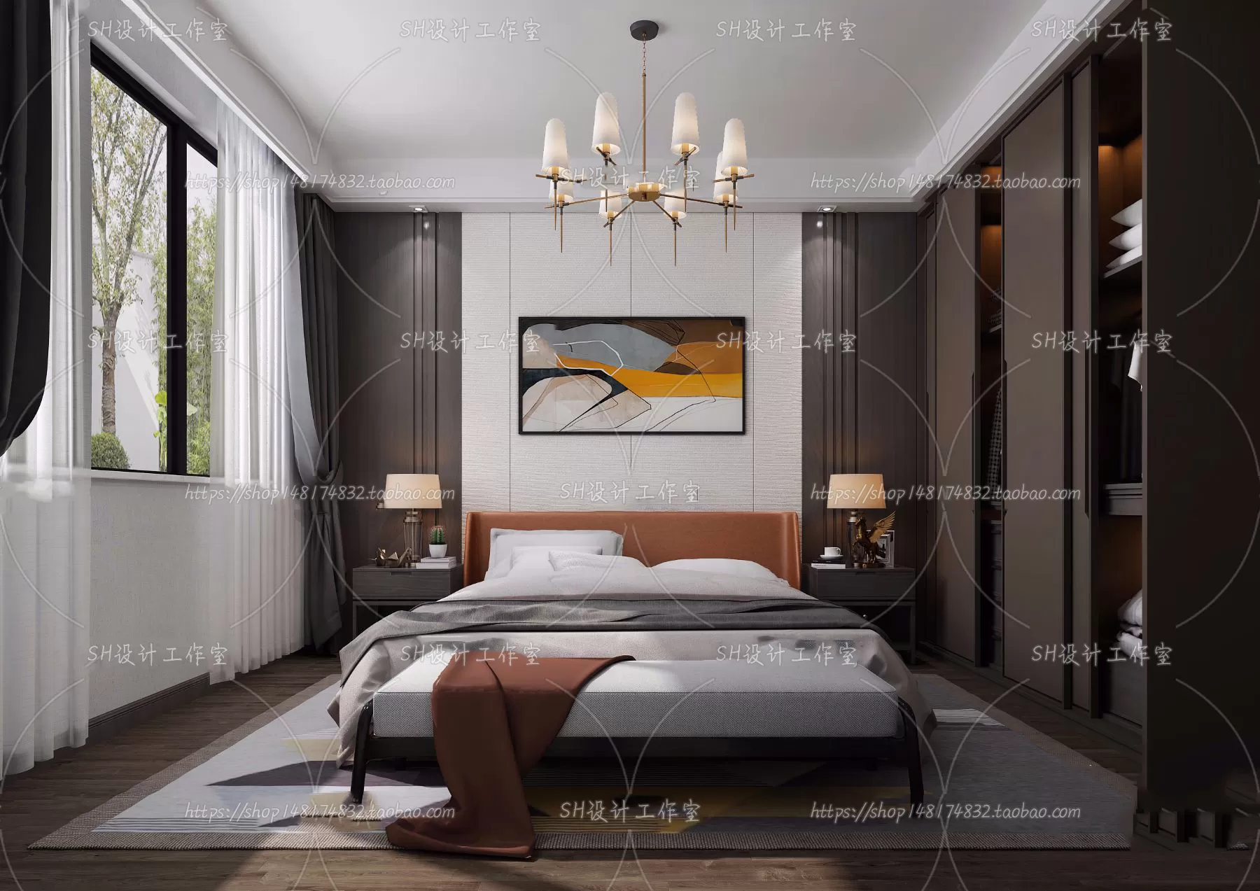 BEDROOM 3D SCENES – VRAY RENDER – 208