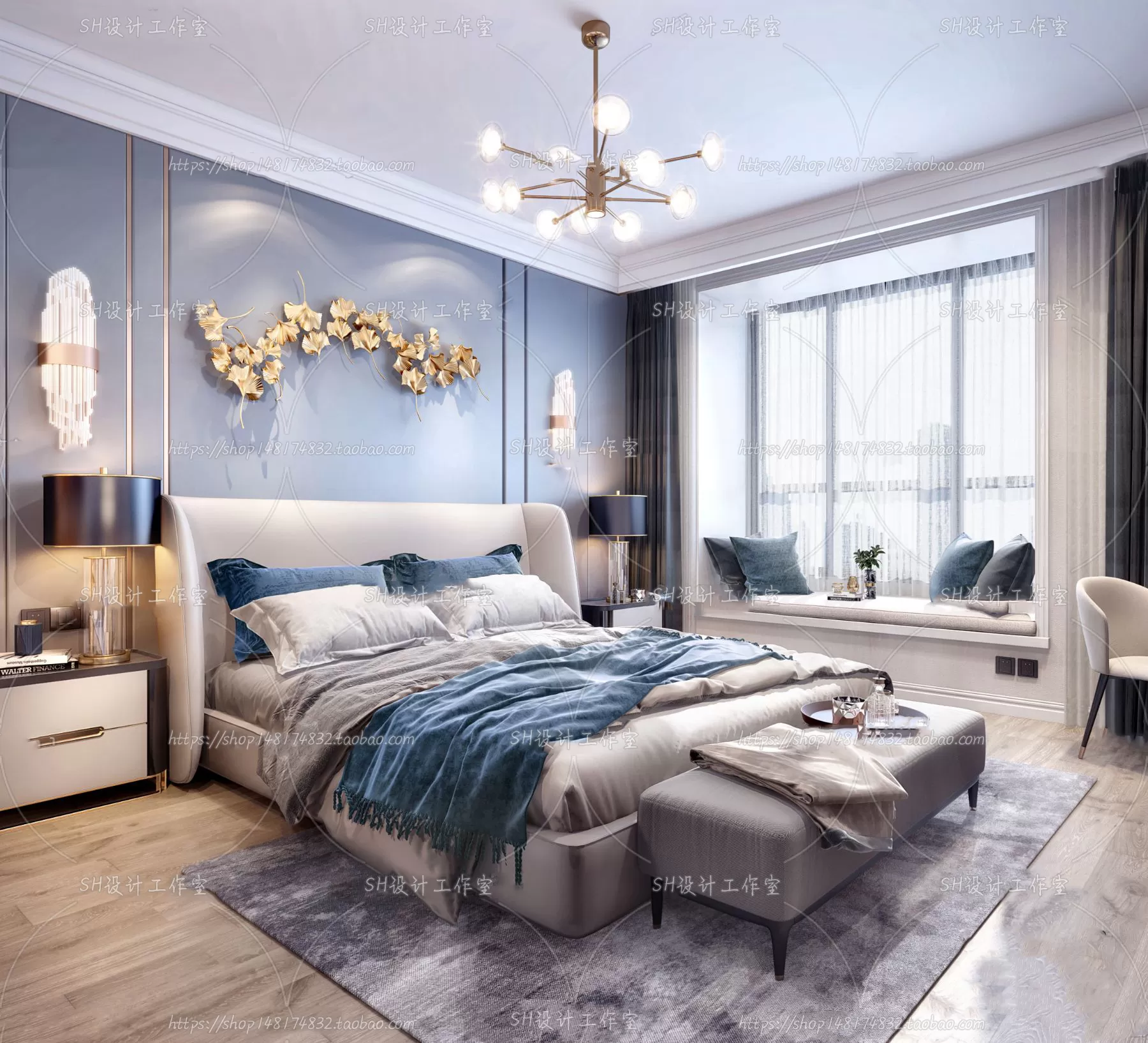 BEDROOM 3D SCENES – VRAY RENDER – 209