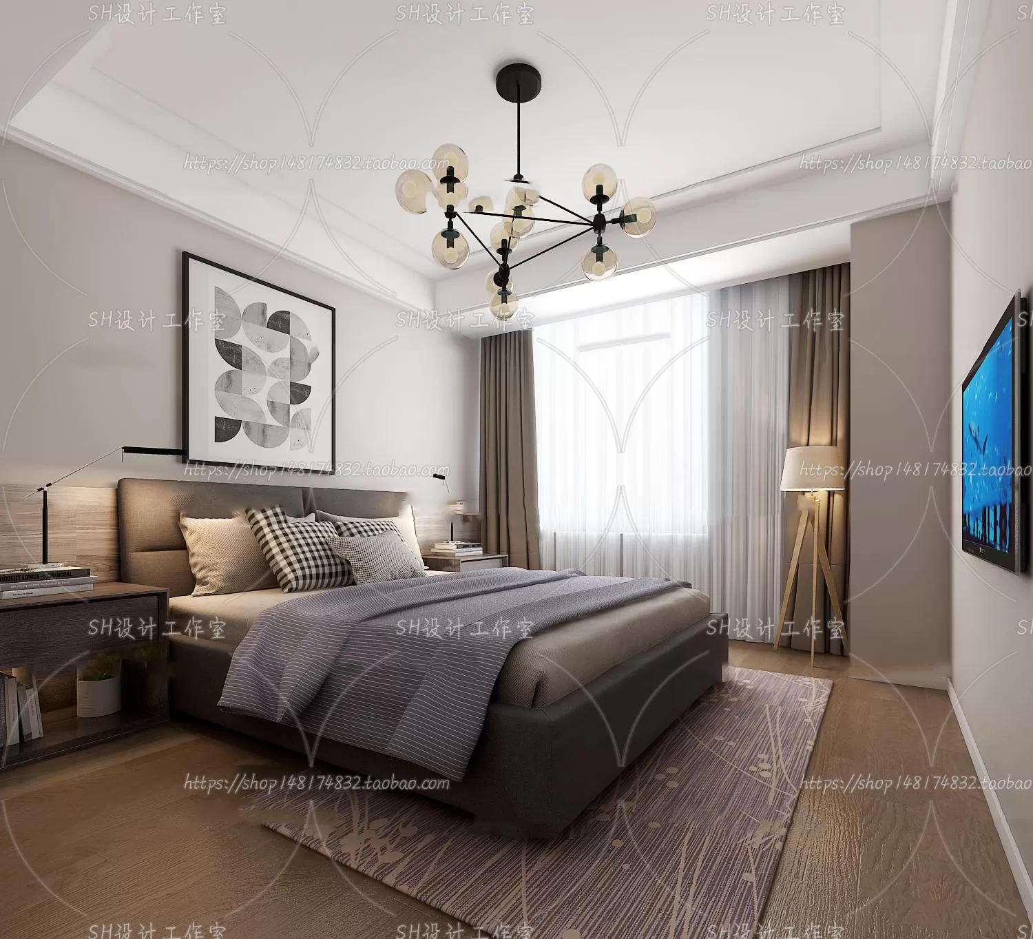 BEDROOM 3D SCENES – VRAY RENDER – 212