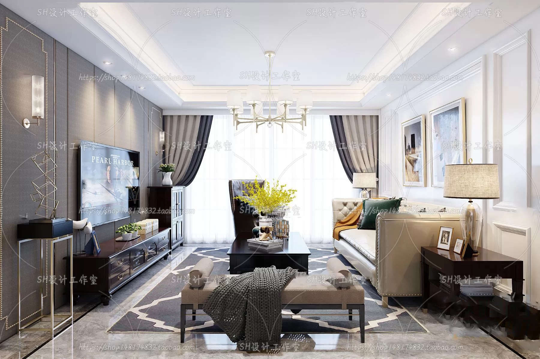 BEDROOM 3D SCENES – VRAY RENDER – 229