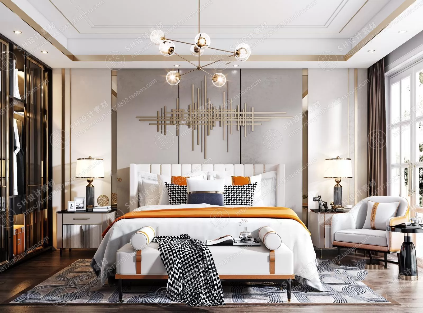 BEDROOM 3D SCENES – VRAY RENDER – 284 BEDROOM 3D SCENES – VRAY RENDER – 284