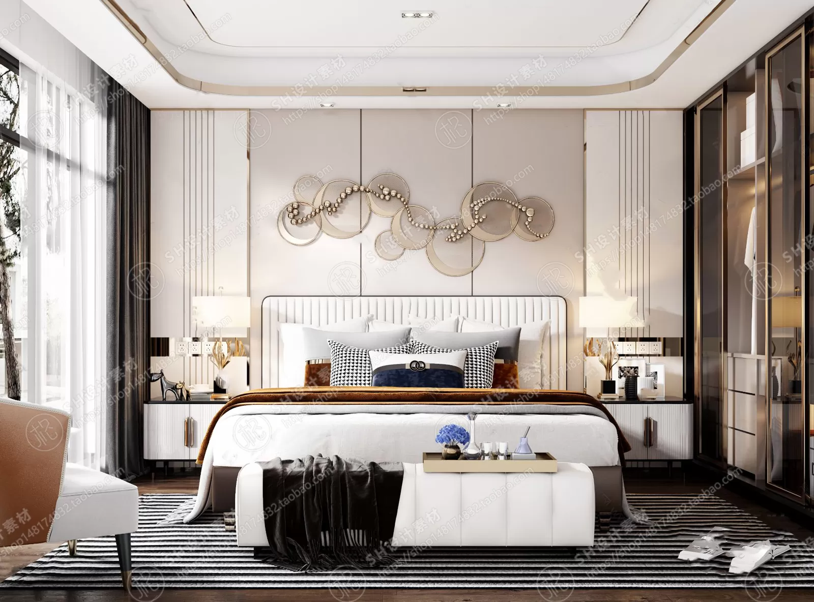 BEDROOM 3D SCENES – VRAY RENDER – 287 BEDROOM 3D SCENES – VRAY RENDER – 287