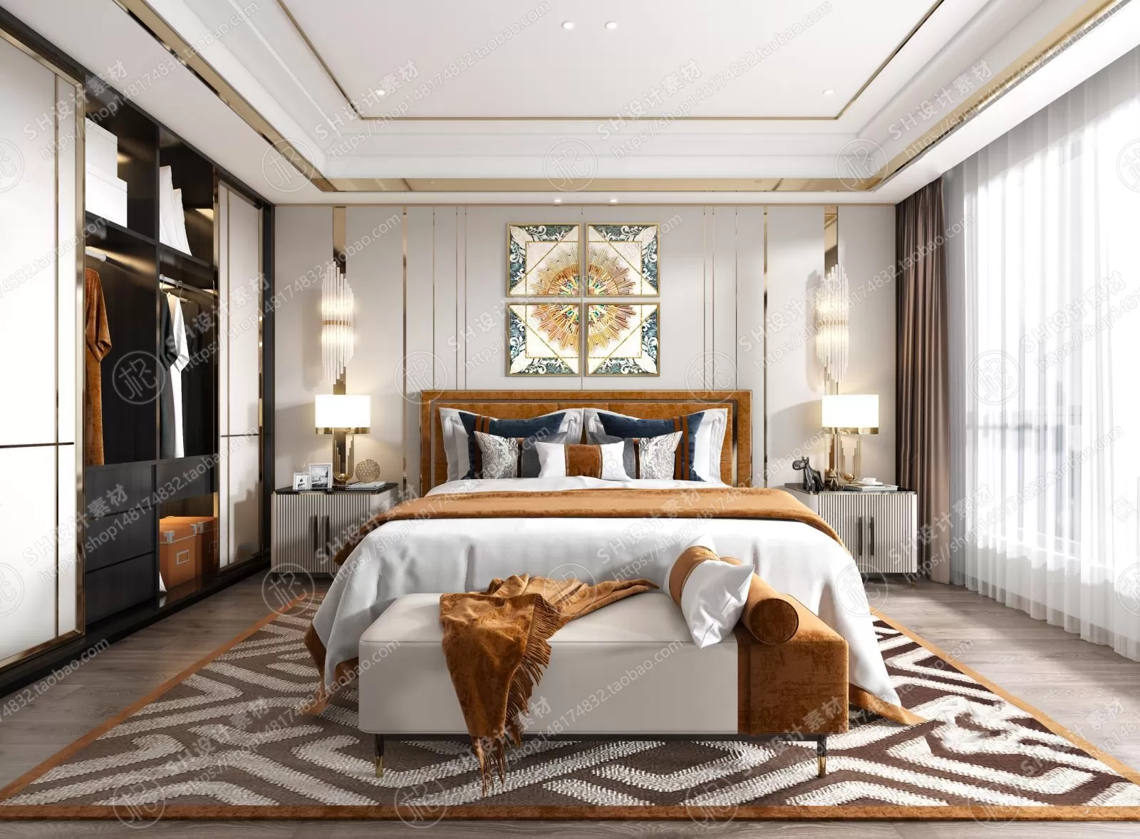 BEDROOM 3D SCENES – VRAY RENDER – 290 BEDROOM 3D SCENES – VRAY RENDER – 290