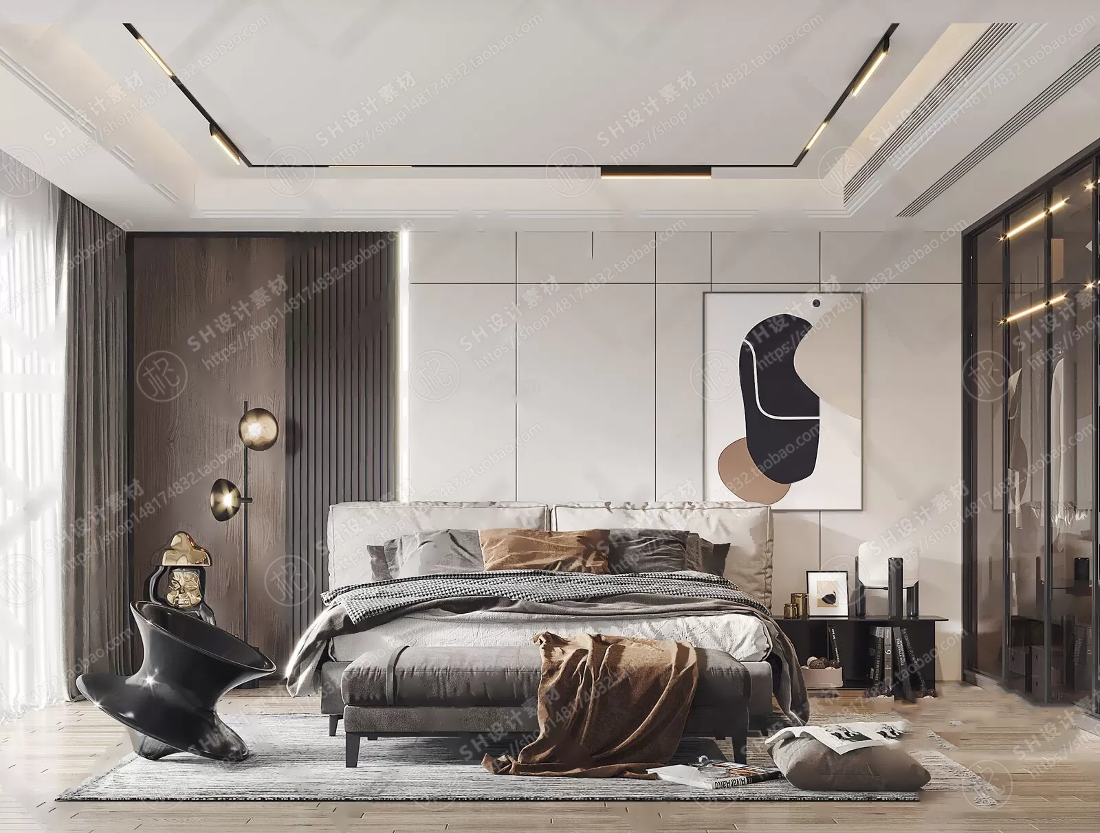 BEDROOM 3D SCENES – VRAY RENDER – 295 BEDROOM 3D SCENES – VRAY RENDER – 295