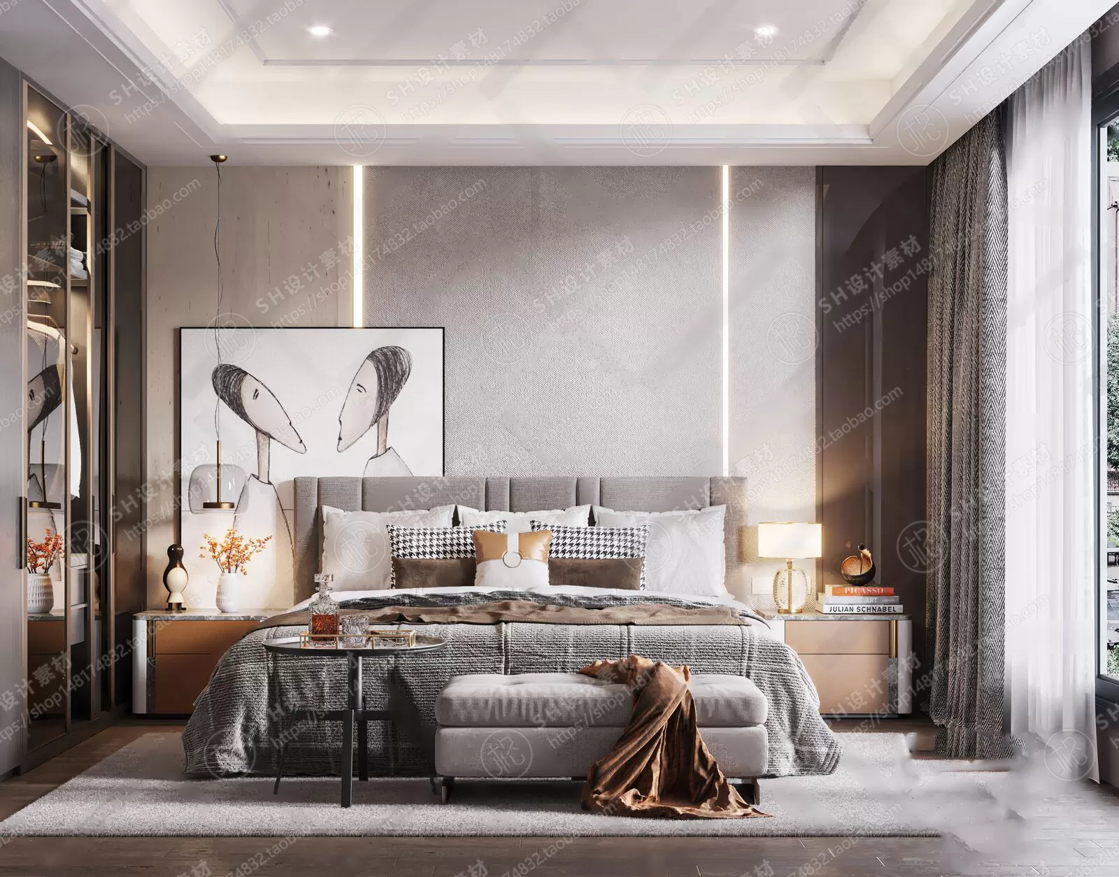 BEDROOM 3D SCENES – VRAY RENDER – 296 BEDROOM 3D SCENES – VRAY RENDER – 296