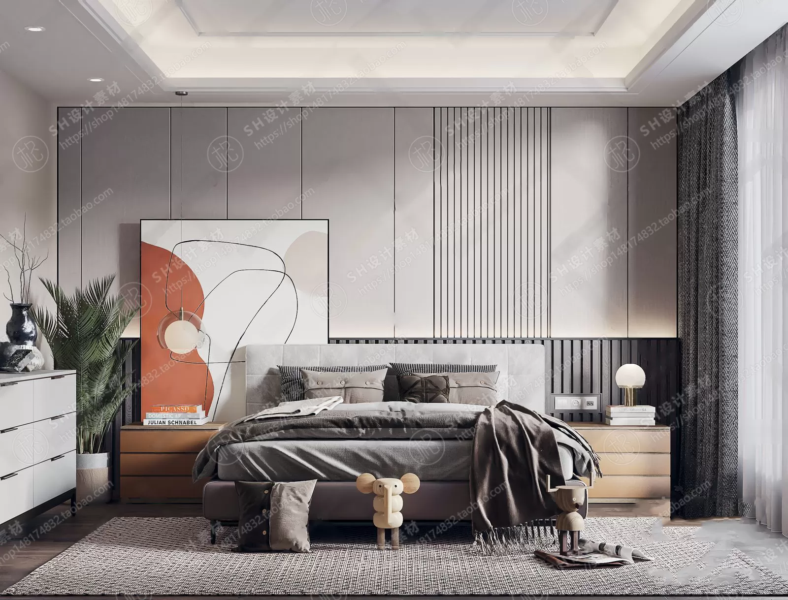 BEDROOM 3D SCENES – VRAY RENDER – 299 BEDROOM 3D SCENES – VRAY RENDER – 299