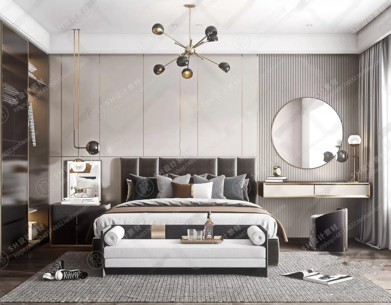 BEDROOM 3D SCENES – VRAY RENDER – 308 BEDROOM 3D SCENES – VRAY RENDER – 308