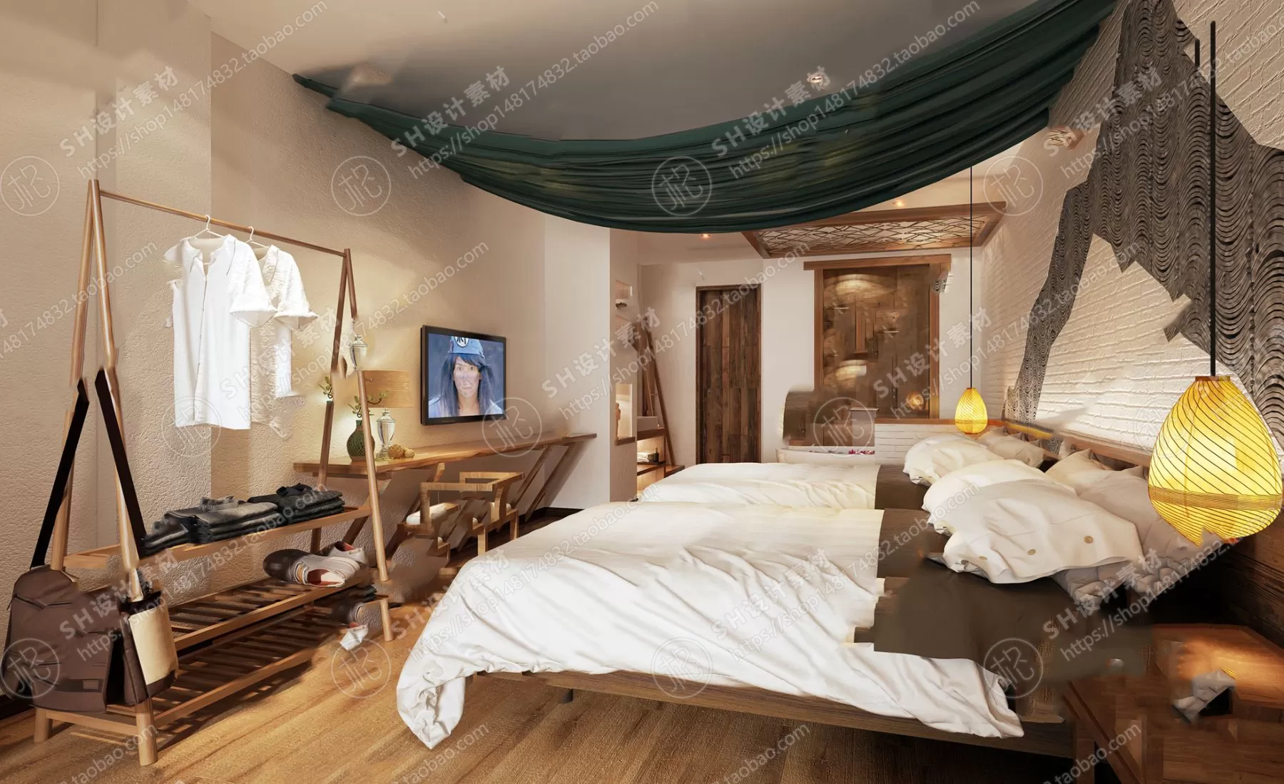 BEDROOM 3D SCENES – VRAY RENDER – 345 BEDROOM 3D SCENES – VRAY RENDER – 345
