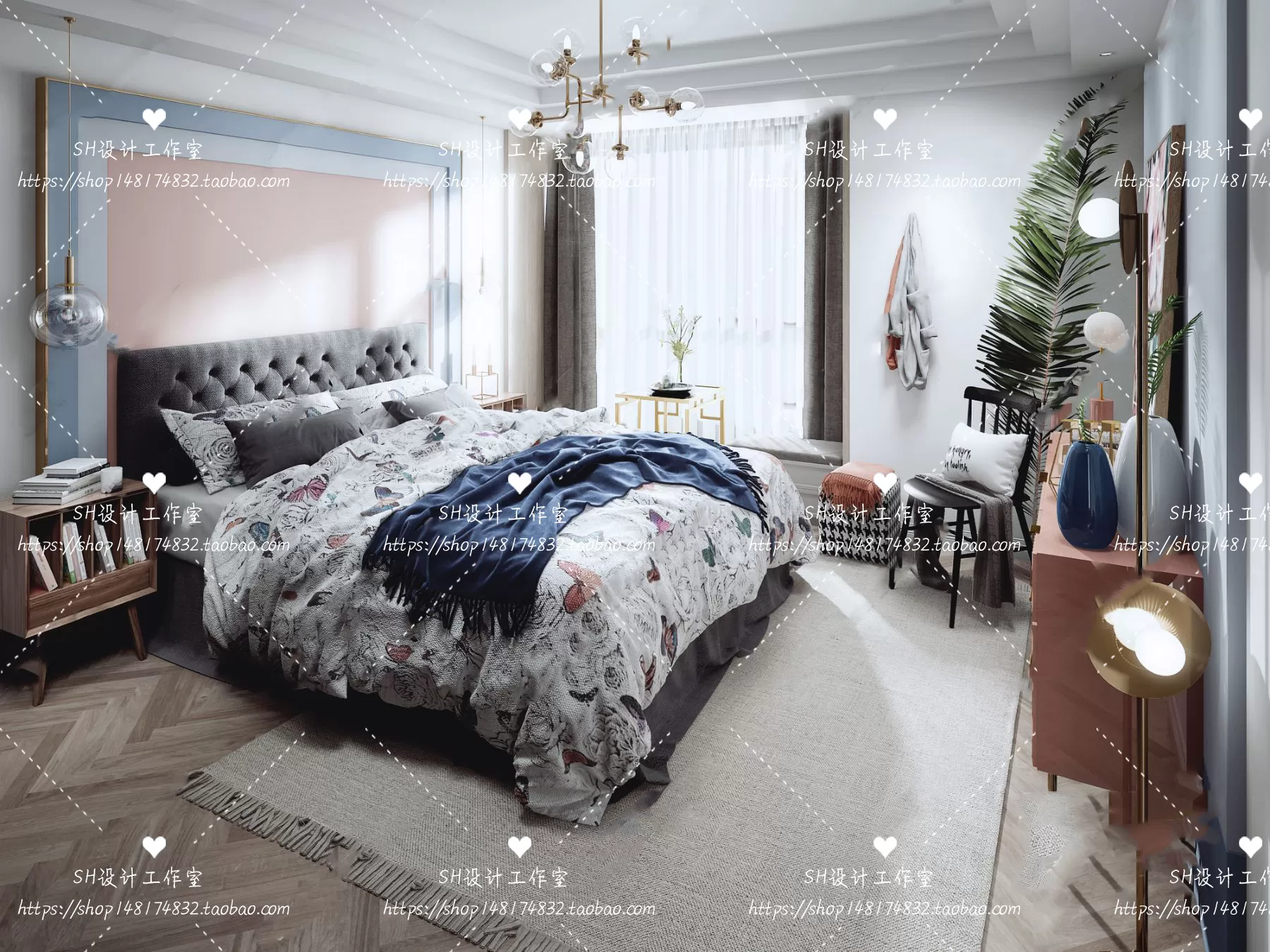 BEDROOM 3D SCENES – VRAY RENDER – 374 BEDROOM 3D SCENES – VRAY RENDER – 374