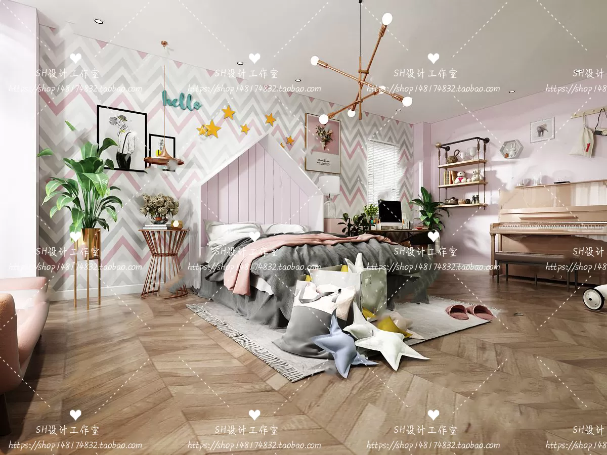 BEDROOM 3D SCENES – VRAY RENDER – 375 BEDROOM 3D SCENES – VRAY RENDER – 375