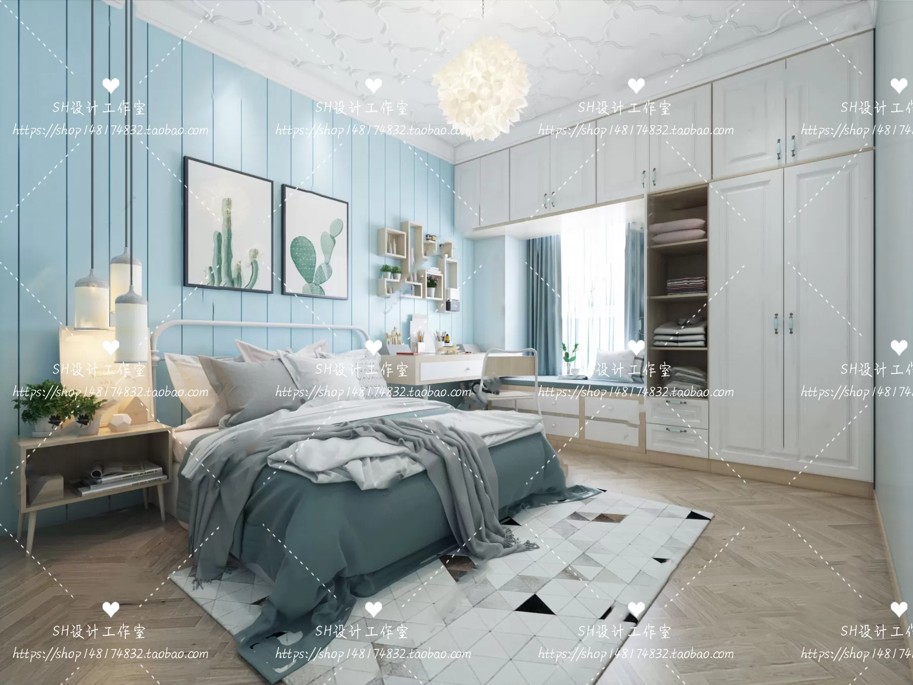 BEDROOM 3D SCENES – VRAY RENDER – 379 BEDROOM 3D SCENES – VRAY RENDER – 379