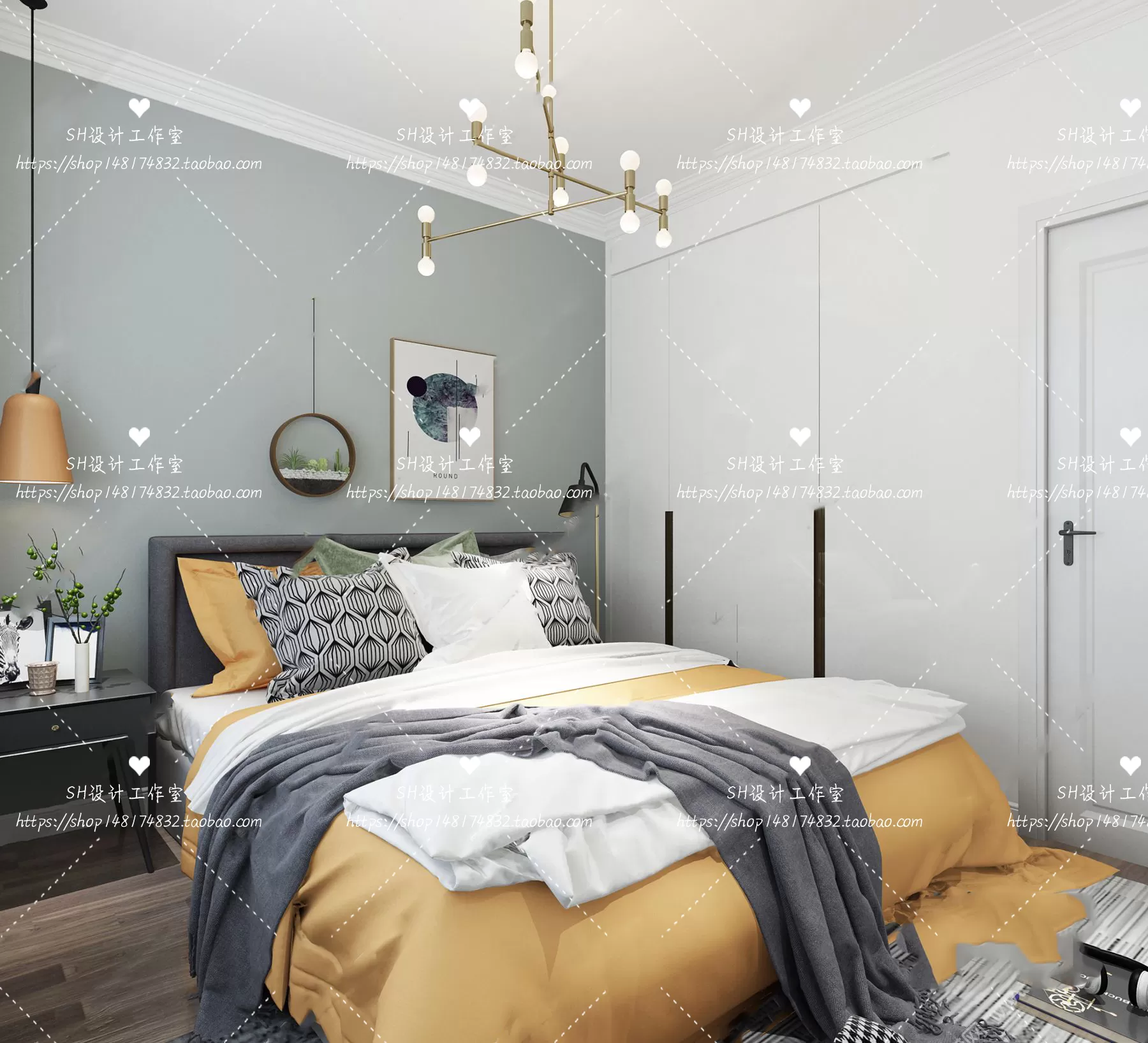 BEDROOM 3D SCENES – VRAY RENDER – 388 BEDROOM 3D SCENES – VRAY RENDER – 388