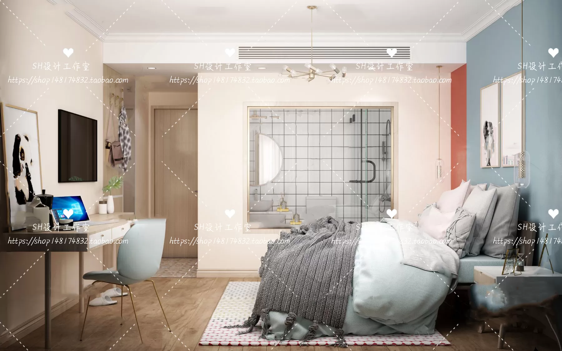 BEDROOM 3D SCENES – VRAY RENDER – 389 BEDROOM 3D SCENES – VRAY RENDER – 389