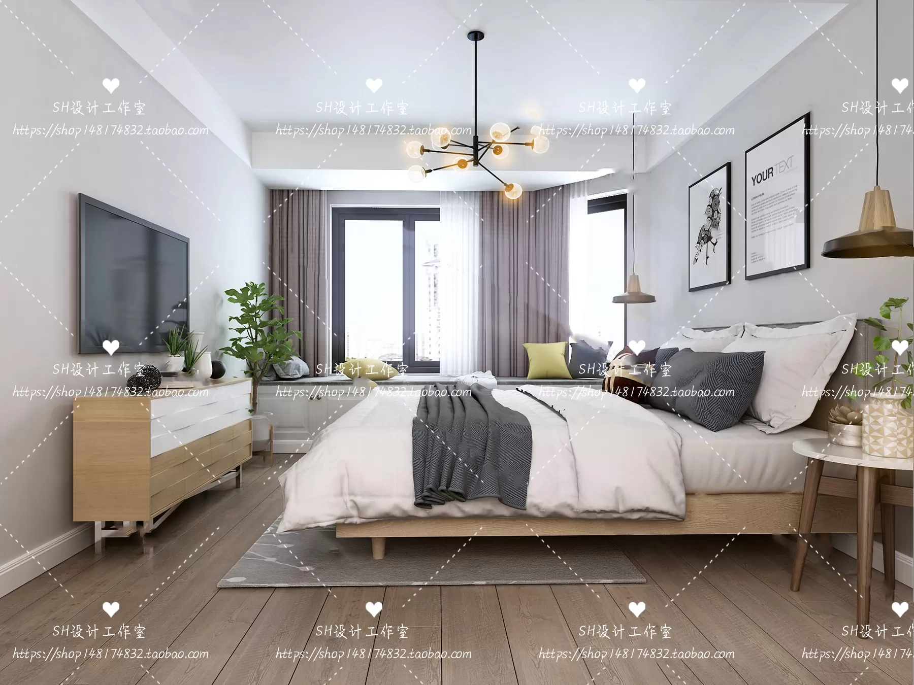 BEDROOM 3D SCENES – VRAY RENDER – 392 BEDROOM 3D SCENES – VRAY RENDER – 392
