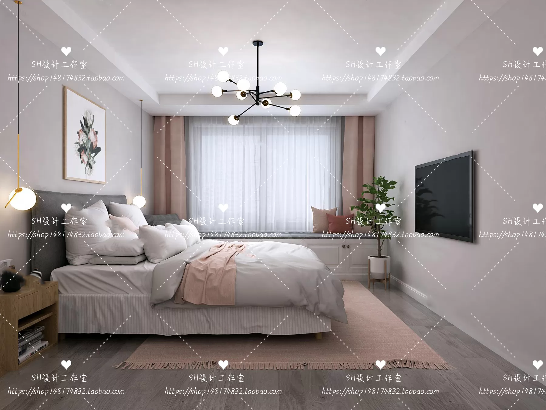 BEDROOM 3D SCENES – VRAY RENDER – 393 BEDROOM 3D SCENES – VRAY RENDER – 393