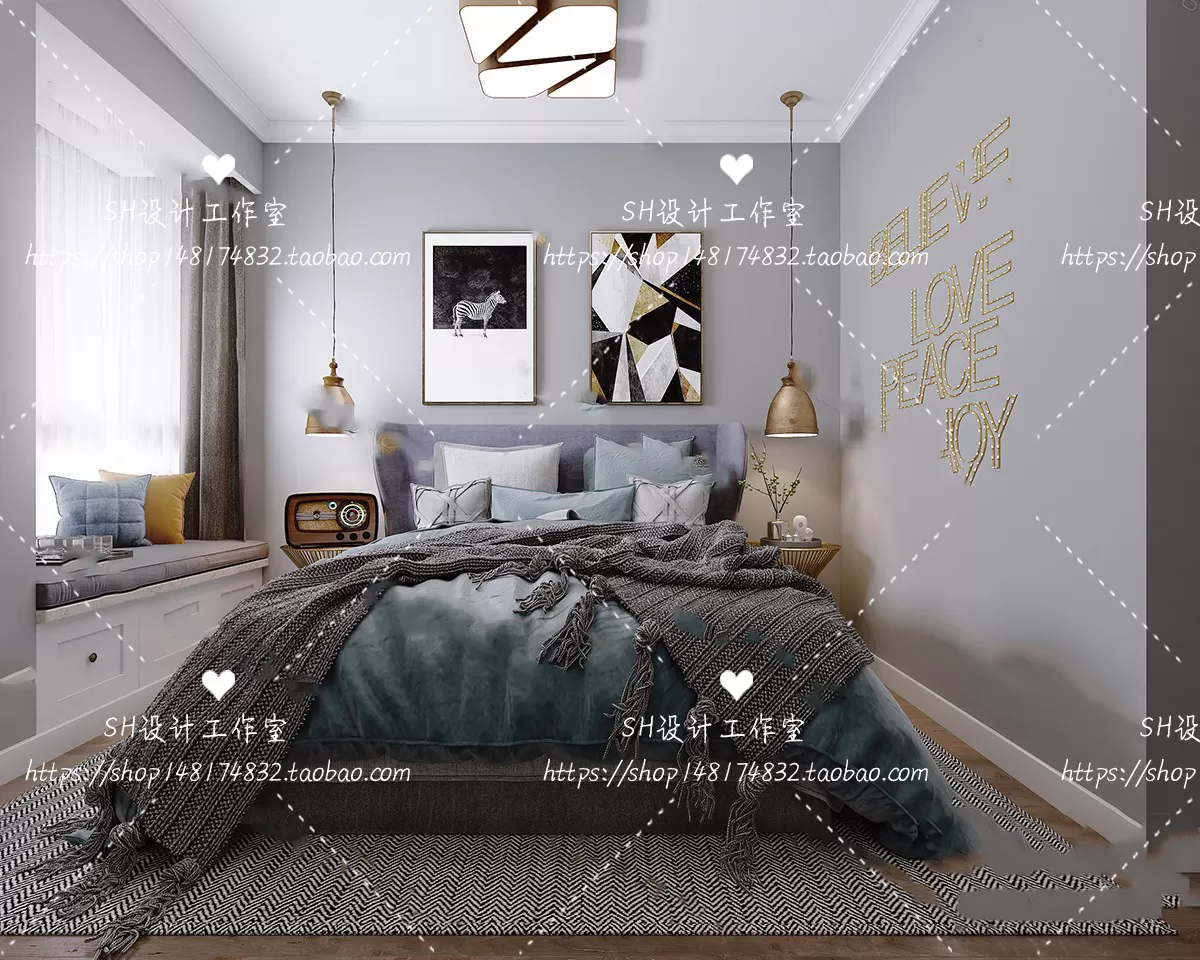 BEDROOM 3D SCENES – VRAY RENDER – 394 BEDROOM 3D SCENES – VRAY RENDER – 394