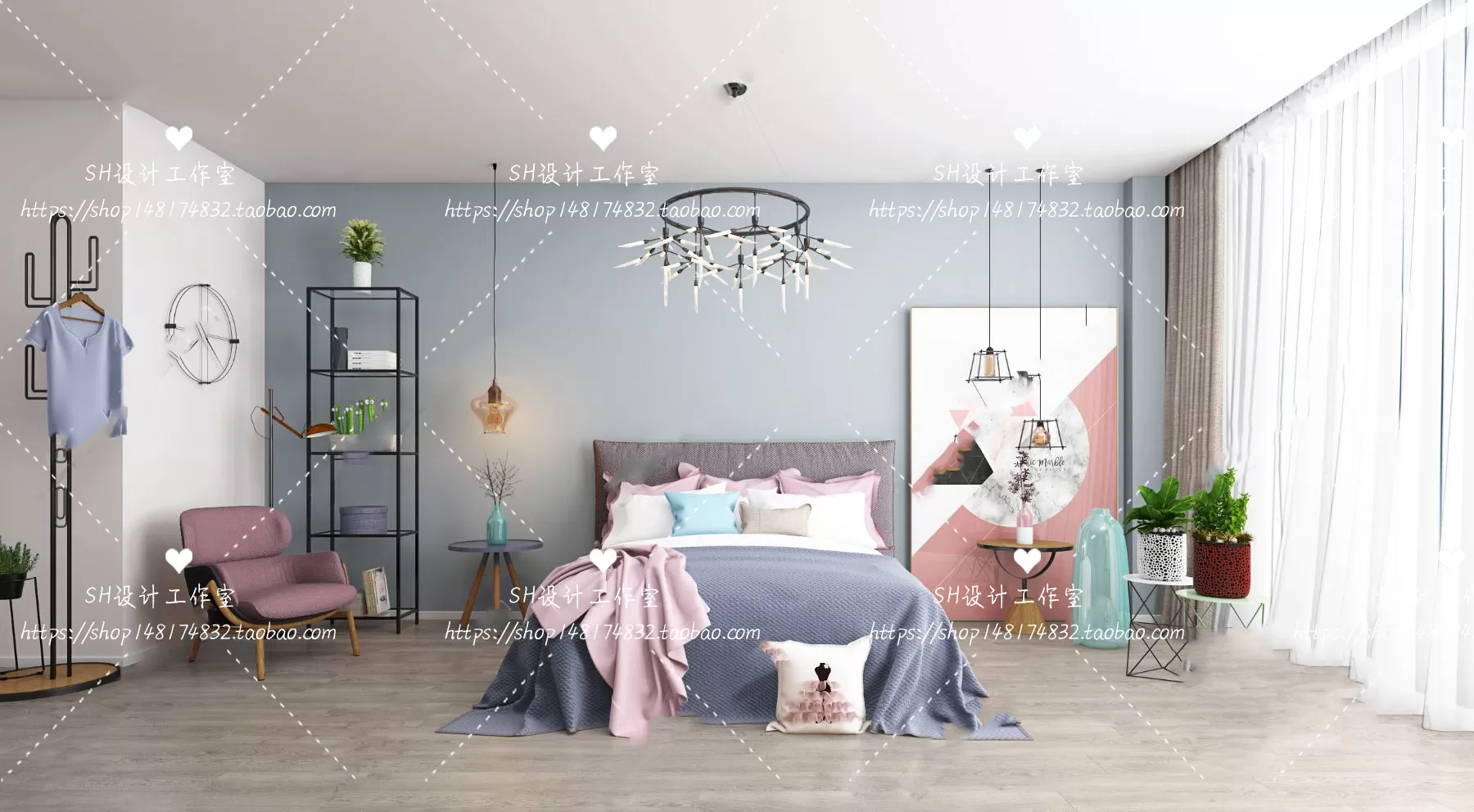 BEDROOM 3D SCENES – VRAY RENDER – 395 BEDROOM 3D SCENES – VRAY RENDER – 395