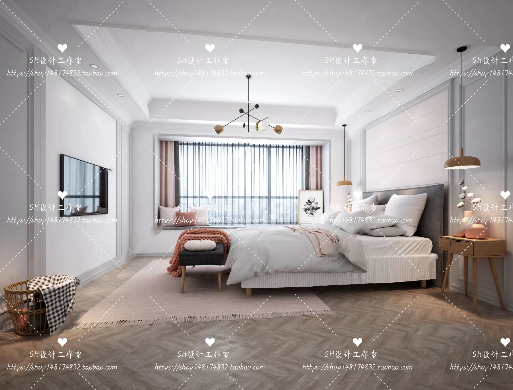 BEDROOM 3D SCENES – VRAY RENDER – 398 BEDROOM 3D SCENES – VRAY RENDER – 398