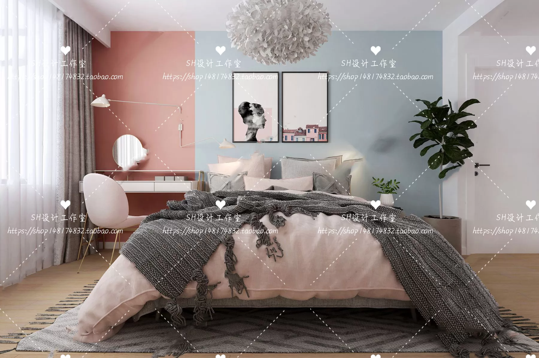 BEDROOM 3D SCENES – VRAY RENDER – 399 BEDROOM 3D SCENES – VRAY RENDER – 399