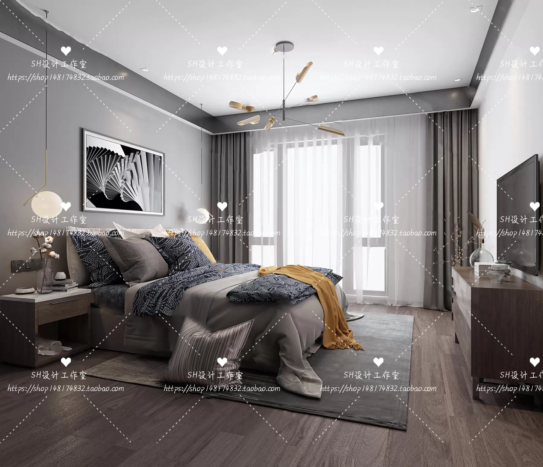 BEDROOM 3D SCENES – VRAY RENDER – 406 BEDROOM 3D SCENES – VRAY RENDER – 406