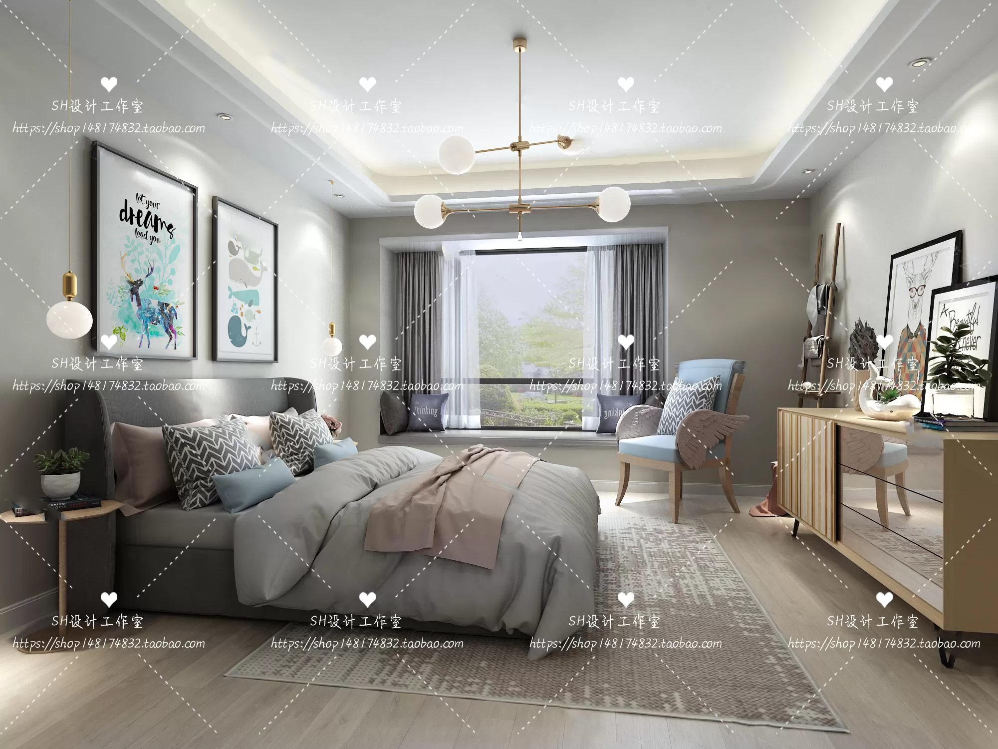 BEDROOM 3D SCENES – VRAY RENDER – 407 BEDROOM 3D SCENES – VRAY RENDER – 407