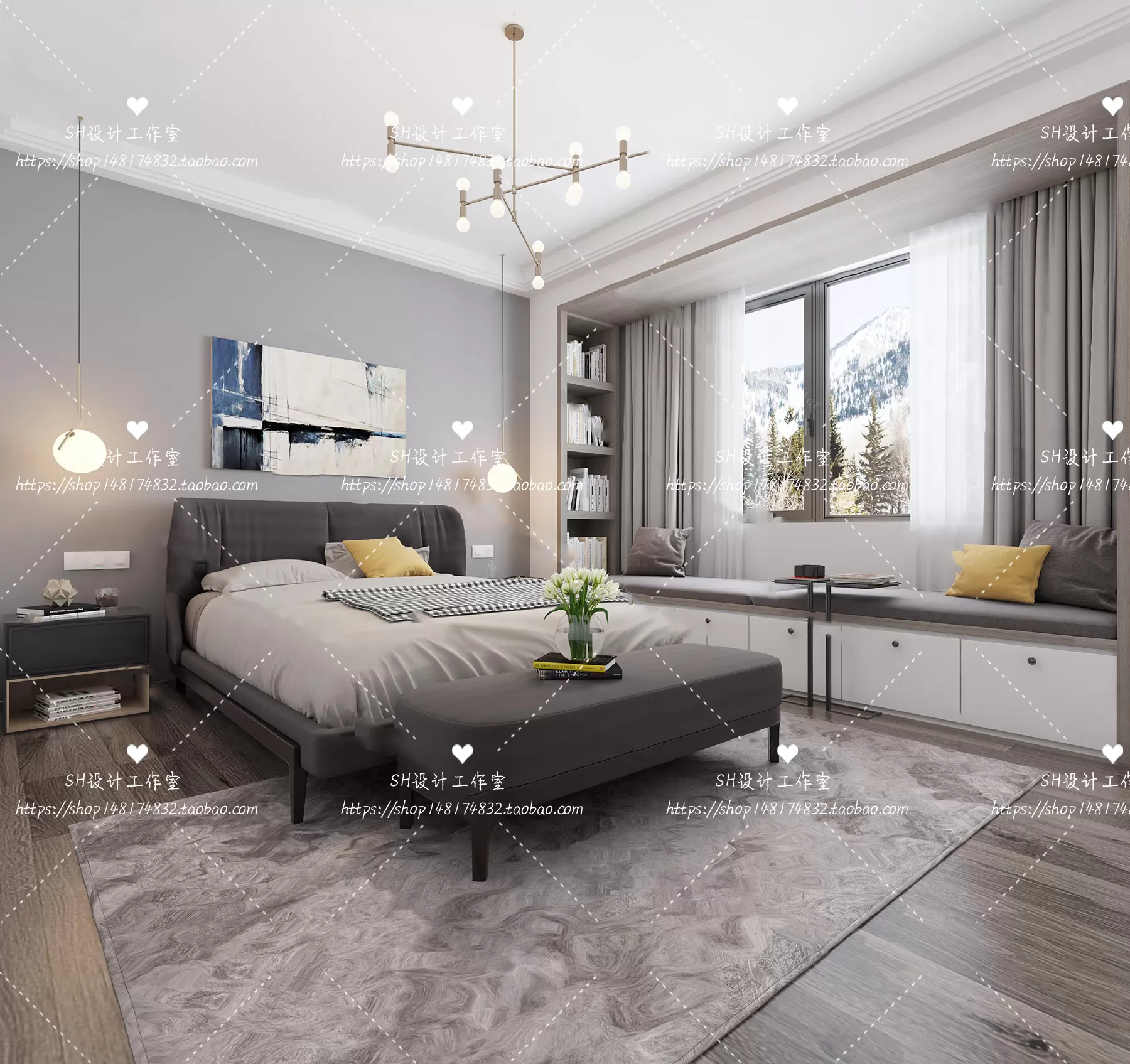 BEDROOM 3D SCENES – VRAY RENDER – 409 BEDROOM 3D SCENES – VRAY RENDER – 409