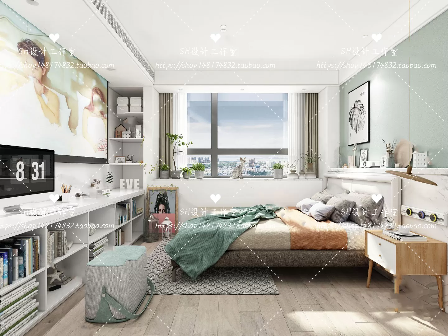BEDROOM 3D SCENES – VRAY RENDER – 418 BEDROOM 3D SCENES – VRAY RENDER – 418