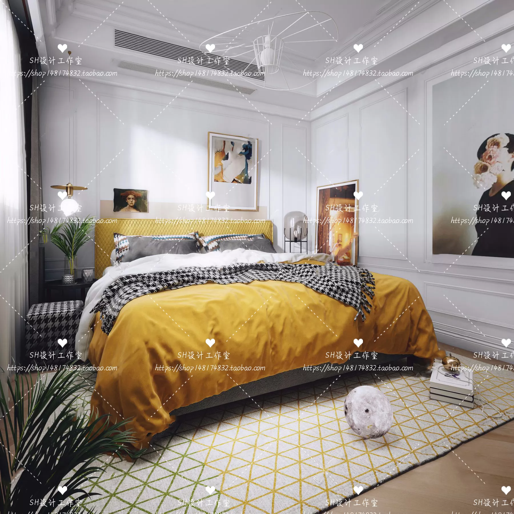 BEDROOM 3D SCENES – VRAY RENDER – 423 BEDROOM 3D SCENES – VRAY RENDER – 423