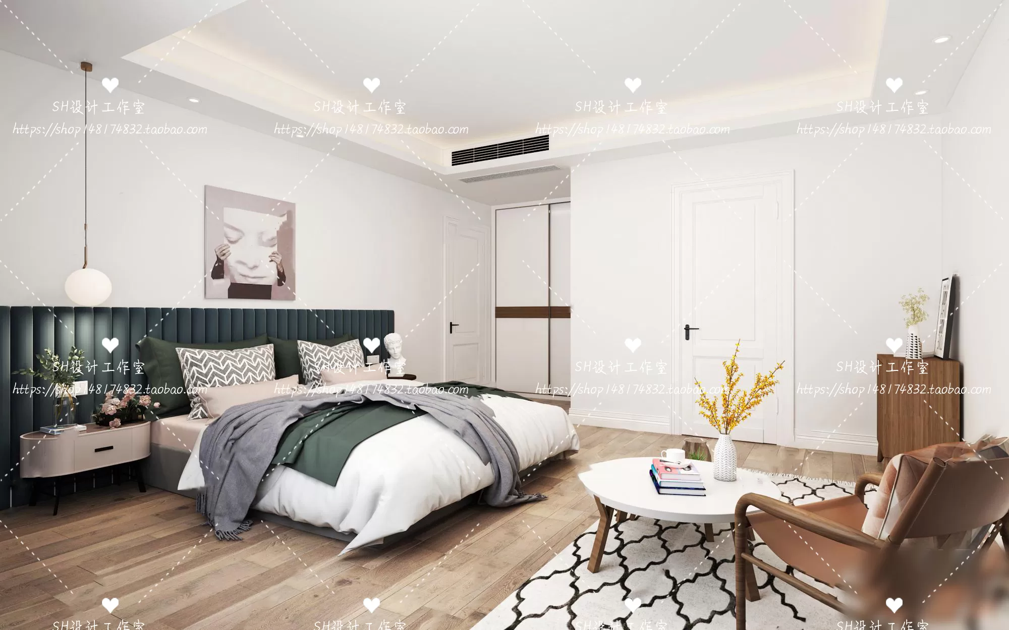 BEDROOM 3D SCENES – VRAY RENDER – 427 BEDROOM 3D SCENES – VRAY RENDER – 427